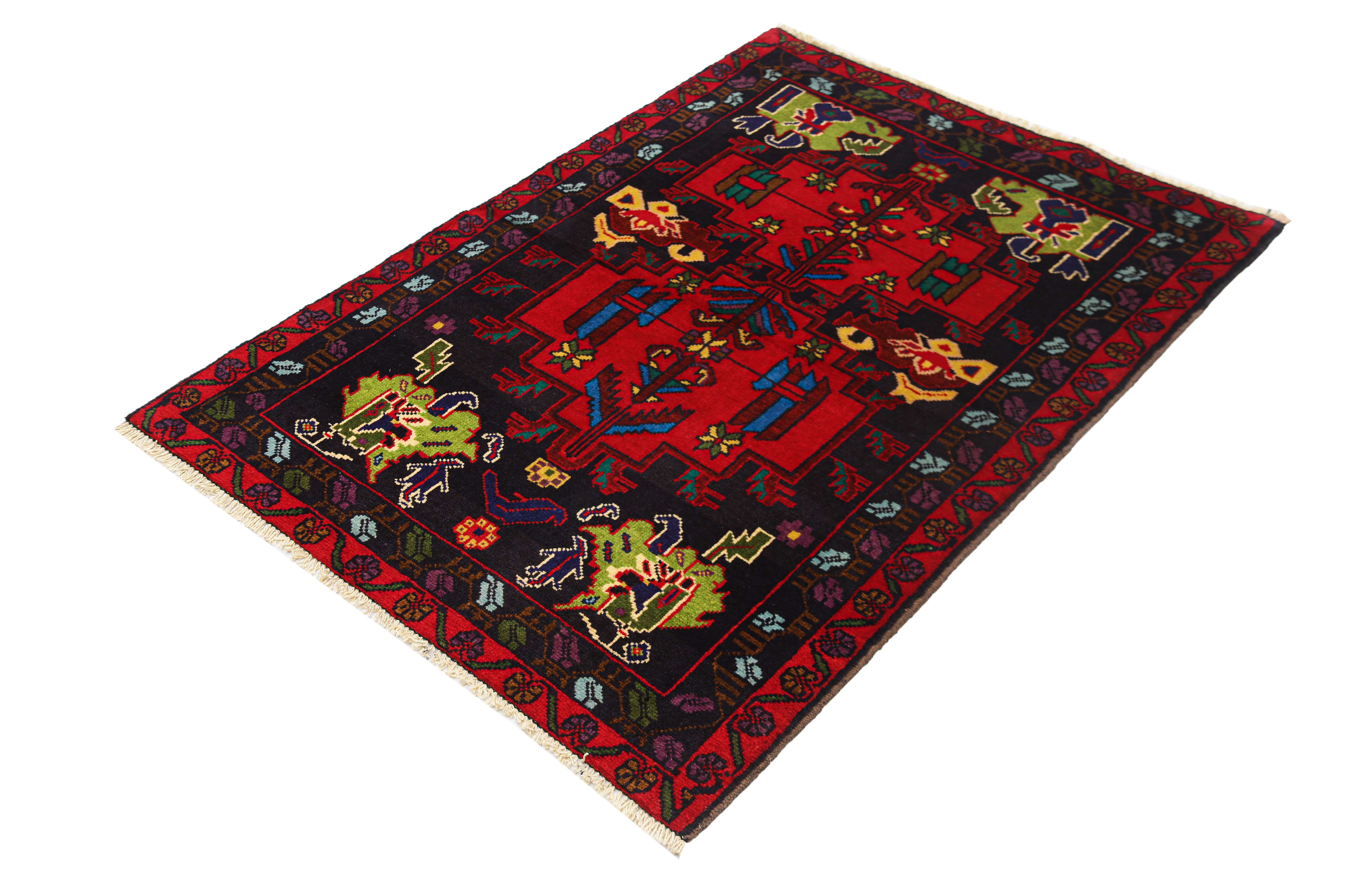 Handmade Adraskan Baluchi Afghan Rug