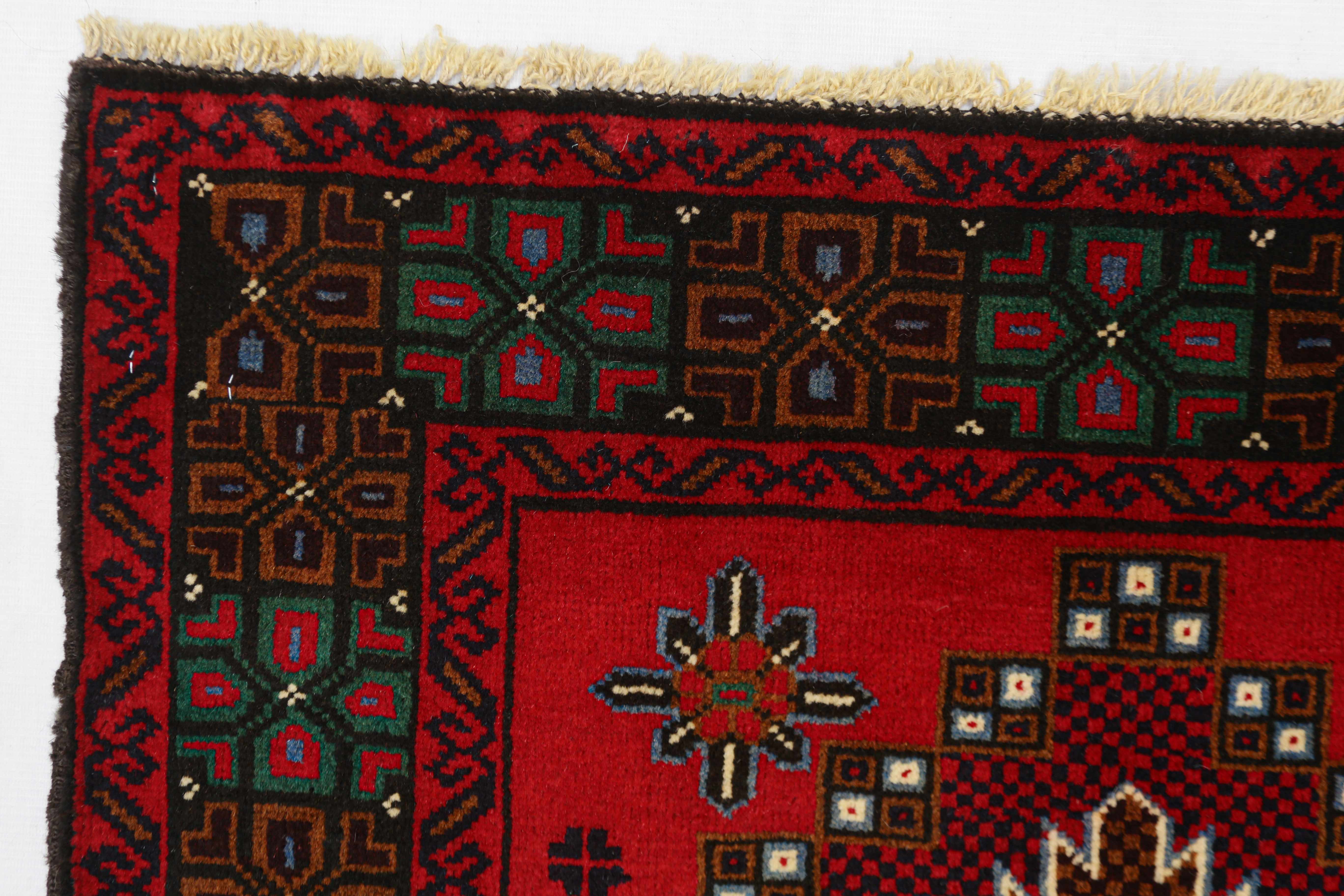 Handmade Adraskan Baluchi Afghan Rug