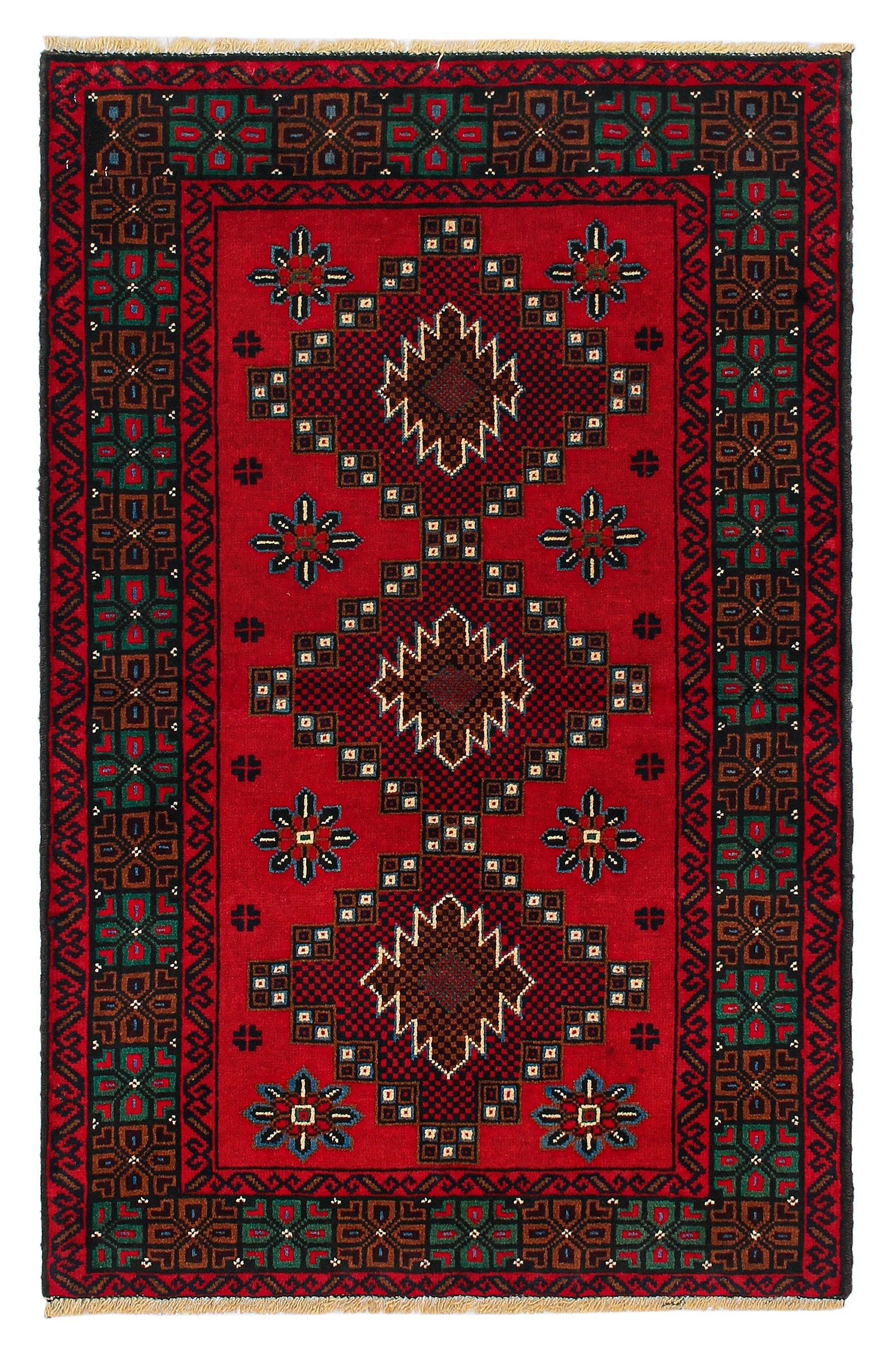 Handmade Adraskan Baluchi Afghan Rug