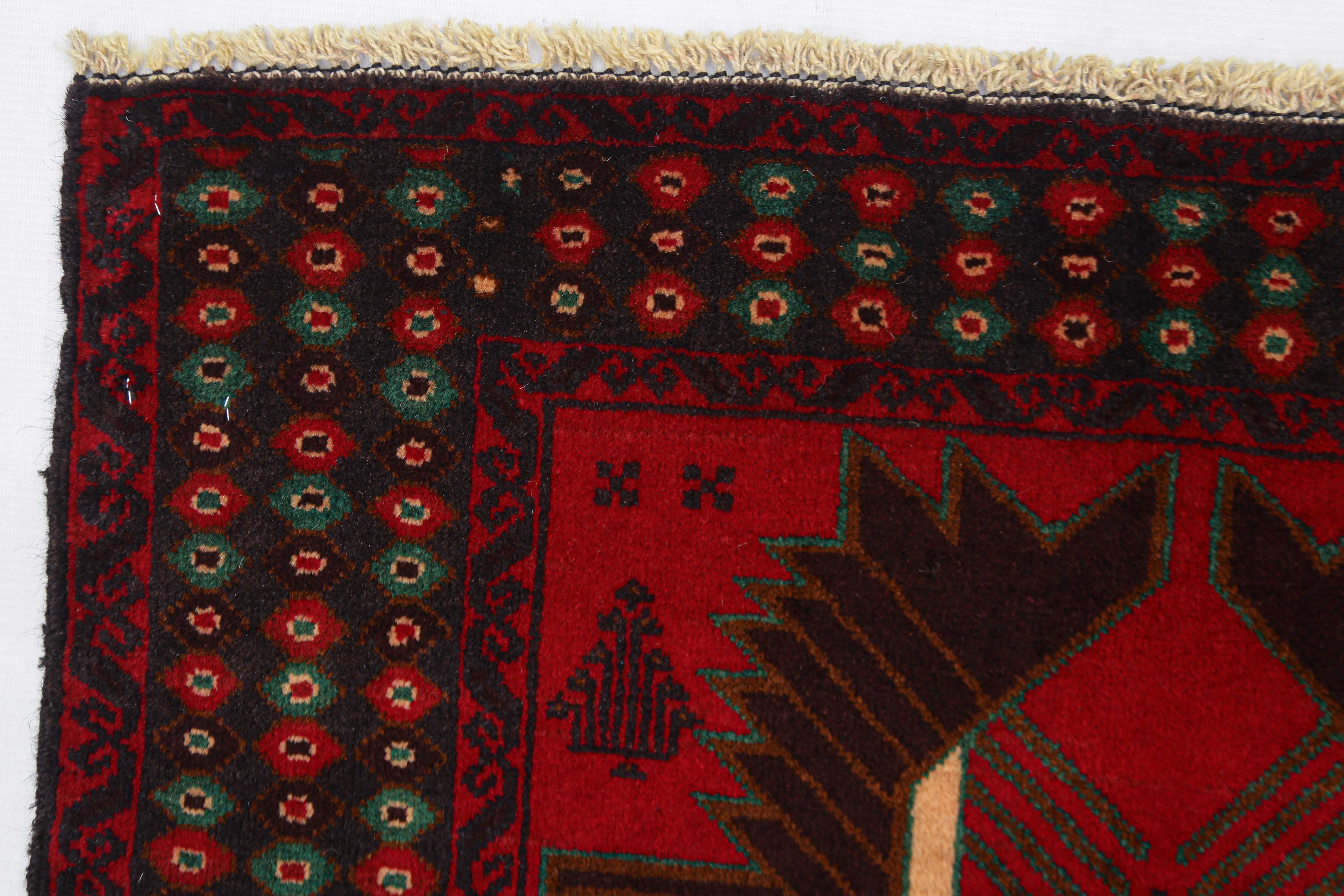 Handmade Adraskan Baluchi Afghan Rug