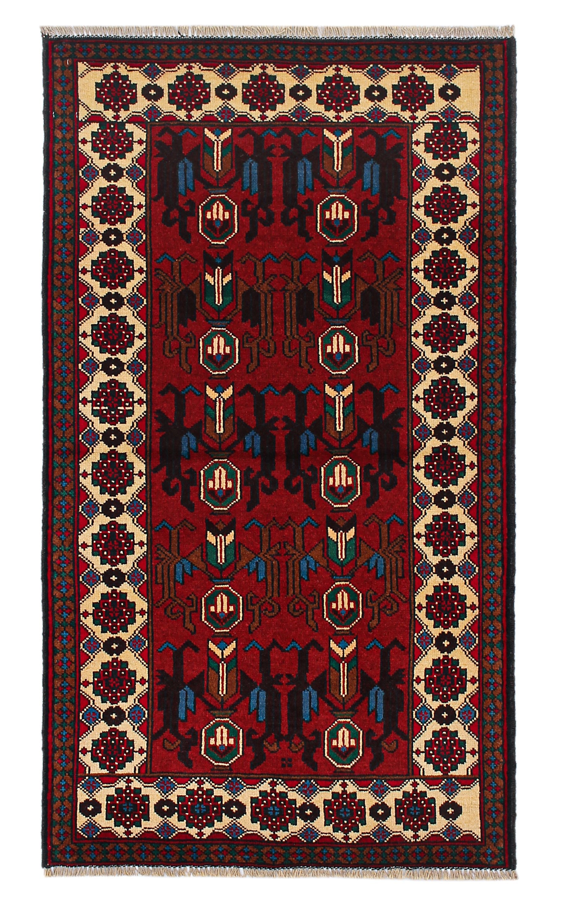 Handmade Adraskan Baluchi Afghan Rug