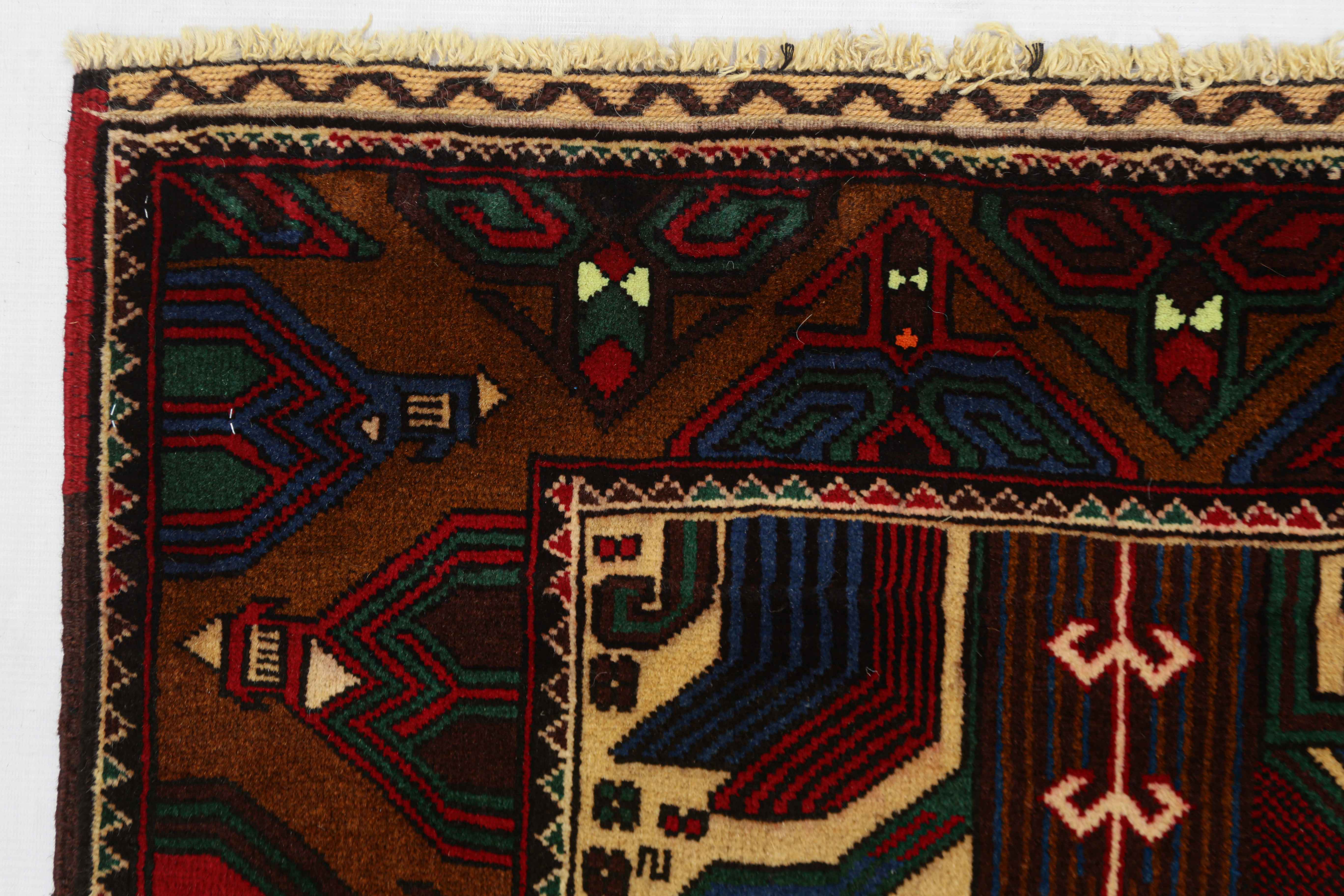 Handmade Adraskan Baluchi Afghan Rug