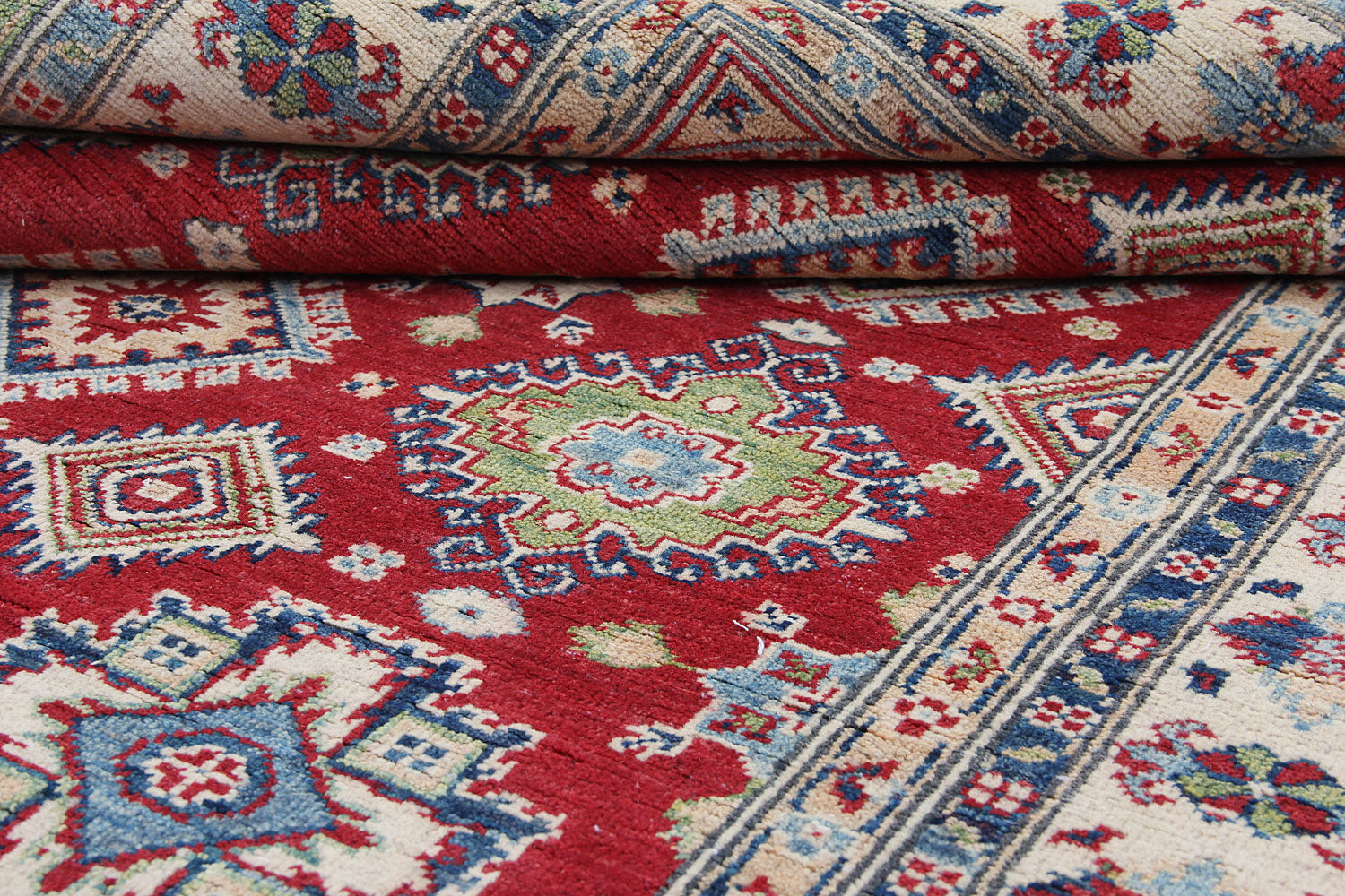 5' X 7'  Red Handmade KAZAK Rug Rectangular