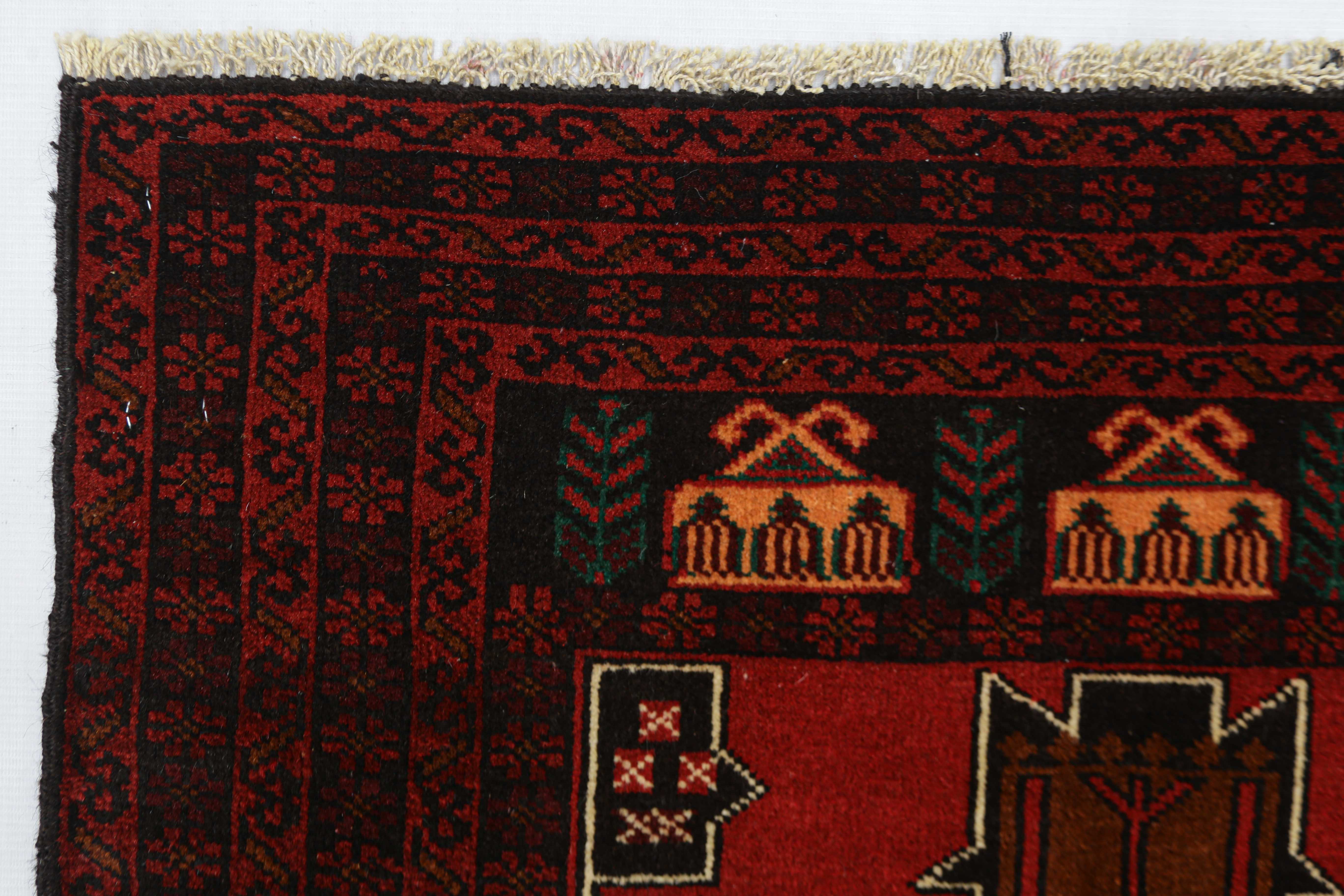 Handmade Adraskan Baluchi Afghan Rug