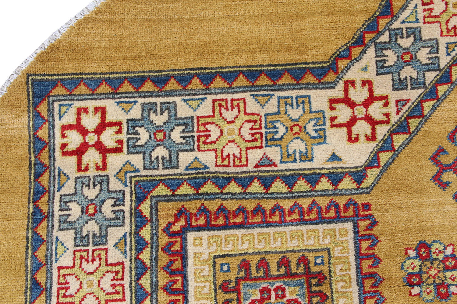 6' 6" X 6' 6"  Golden Handmade KAZAK Rug Square