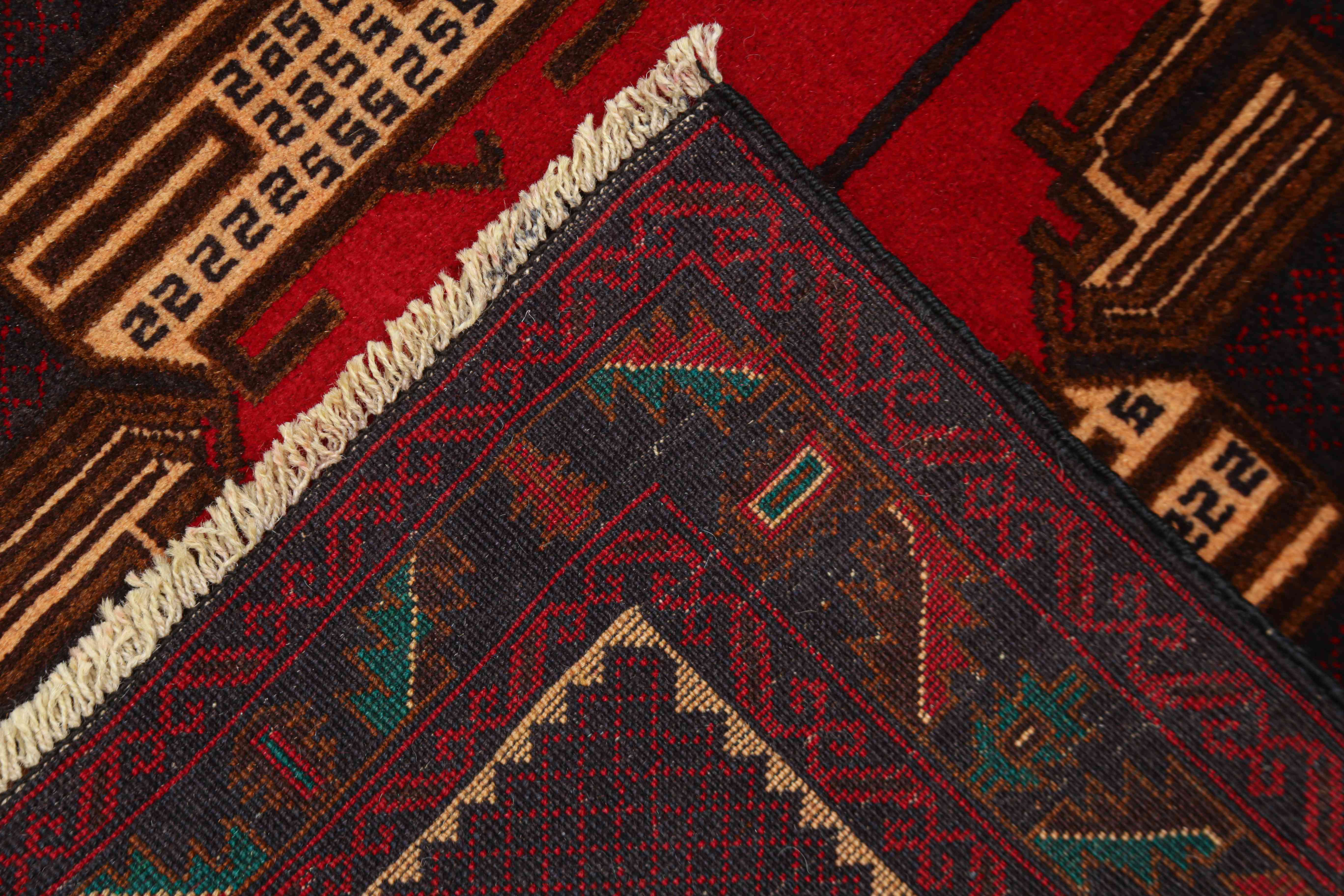 3' X 5'  Brown Handmade Adraskan Baluchi Afghan Rug Rectangular