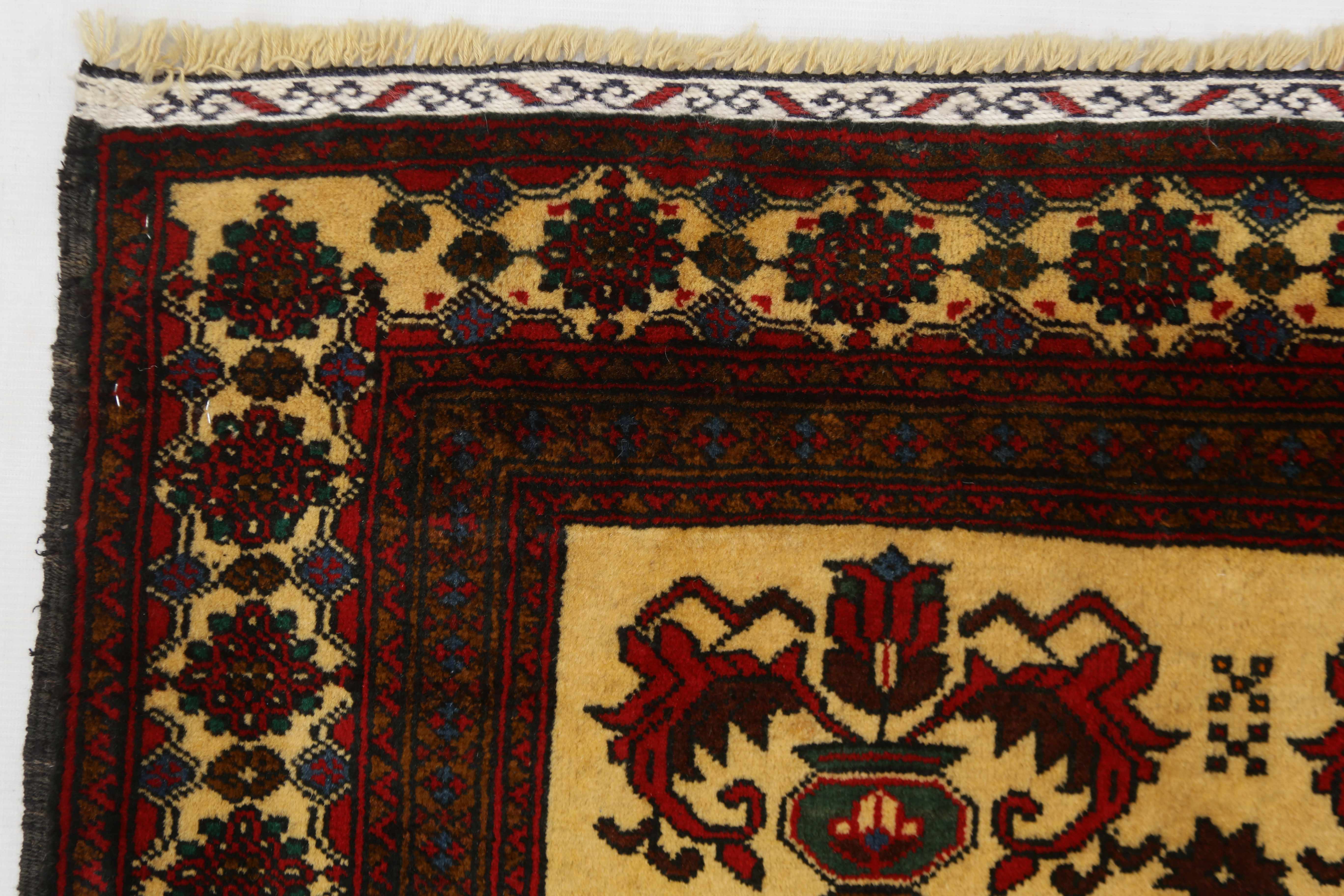 3' X 5'  Ivory Handmade Adraskan Baluchi Afghan Rug Rectangular