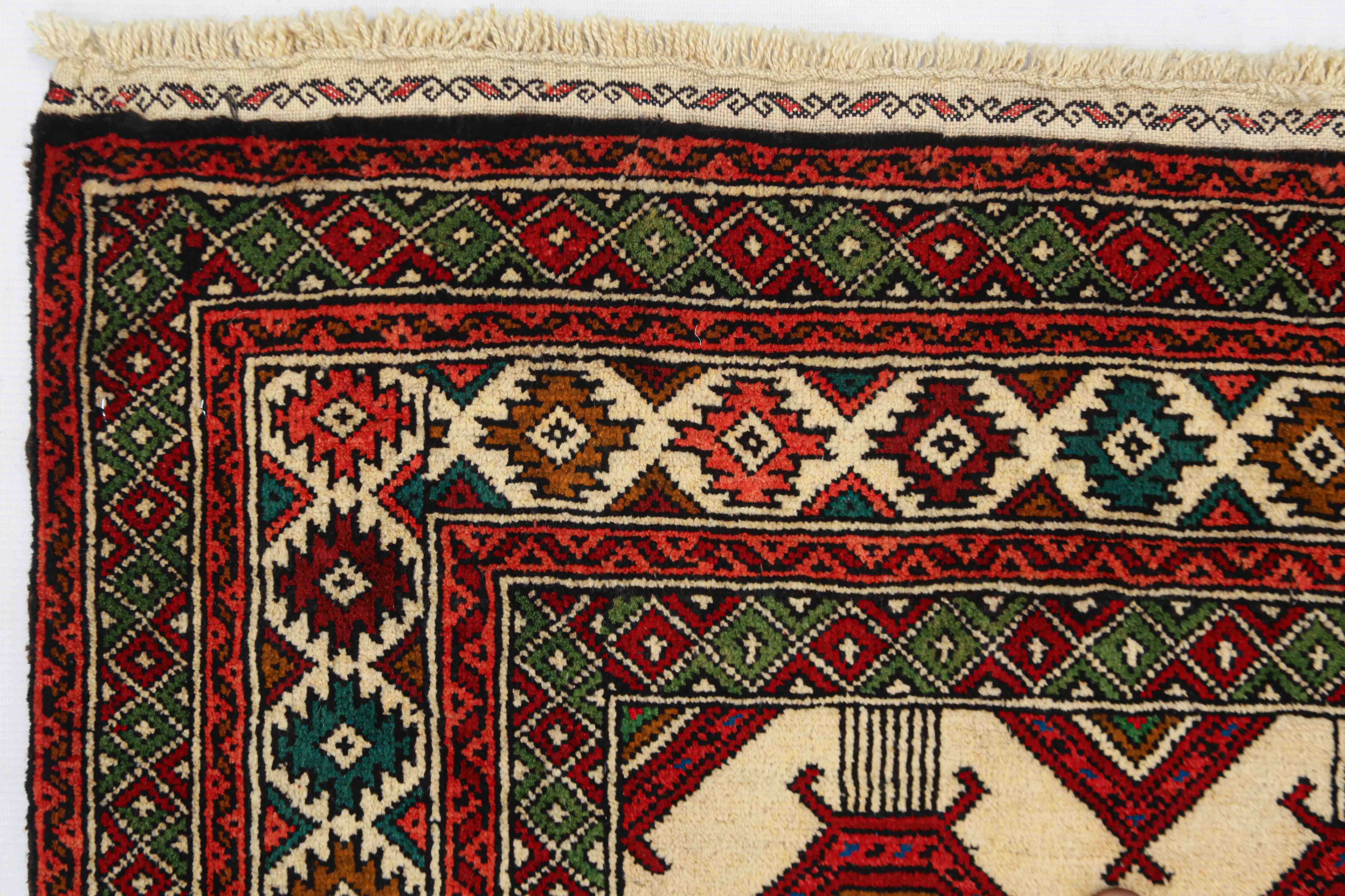 3' X 5'  Ivory Handmade Adraskan Baluchi Afghan Rug Rectangular