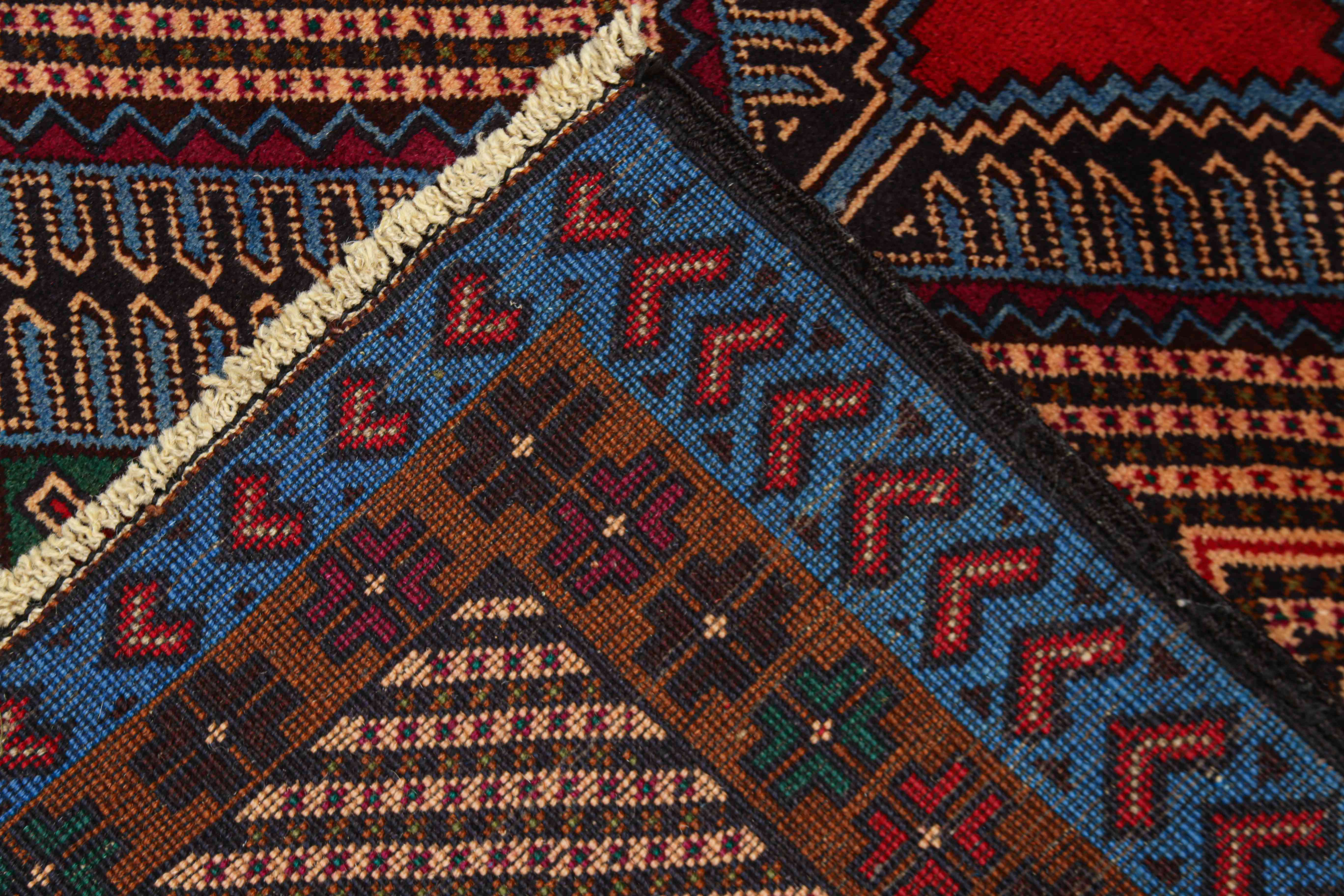 3' x 5'  Multi Handmade Adraskan Baluchi Afghan Rug Rectangular