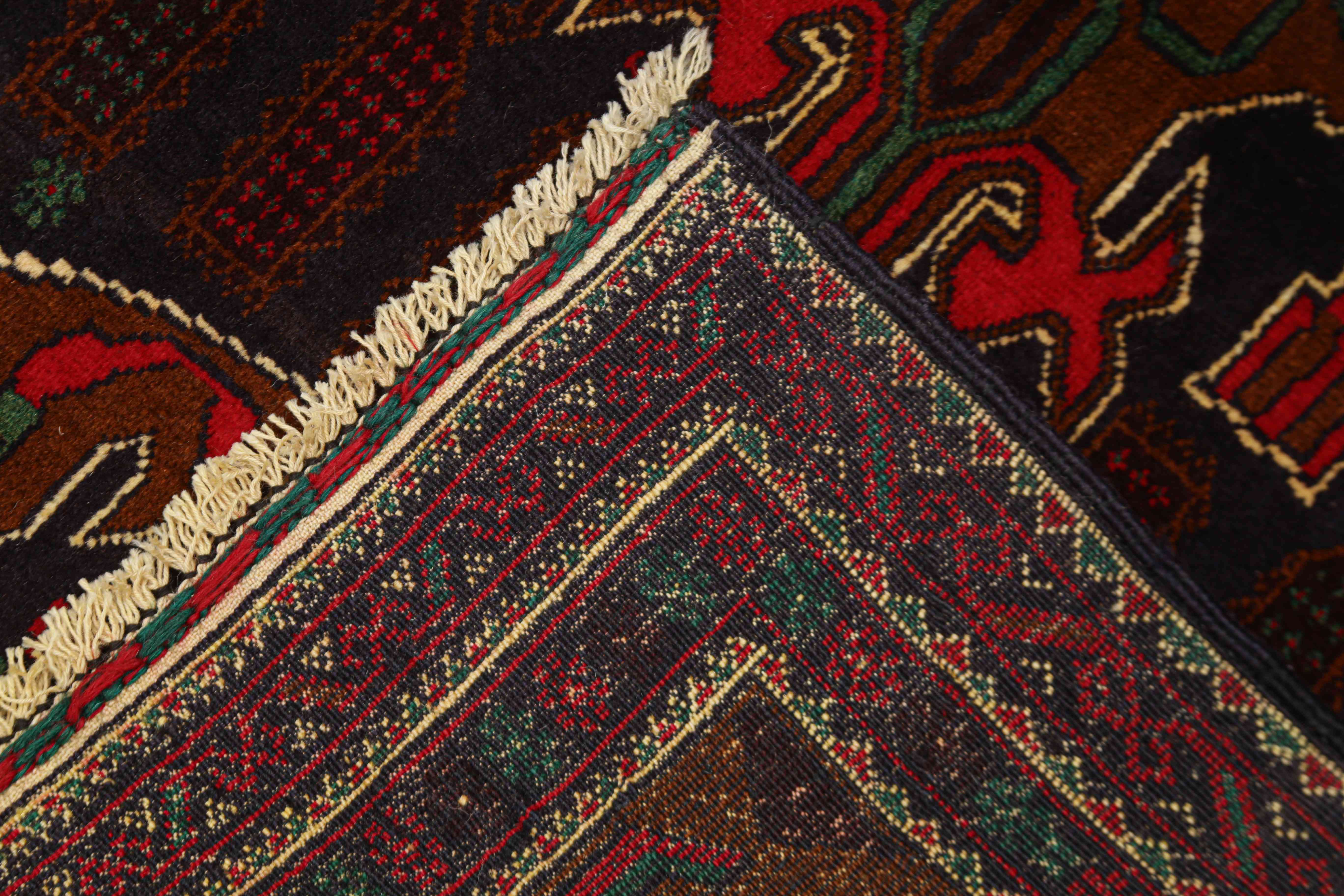 3' X 5'  Blue Handmade Adraskan Baluchi Afghan Rug Rectangular