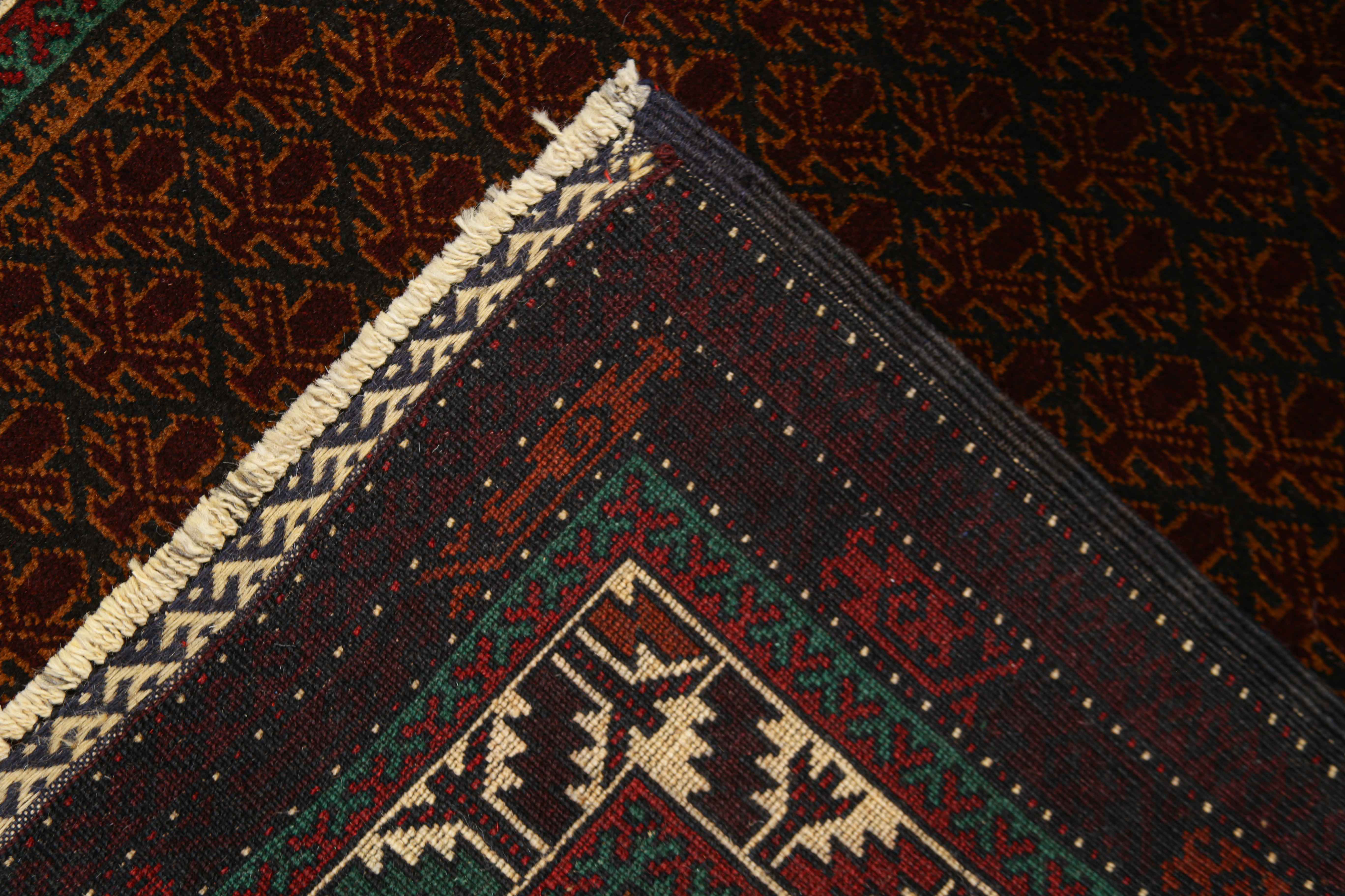 3' x 5'  Brown Handmade Adraskan Baluchi Afghan Rug Rectangular