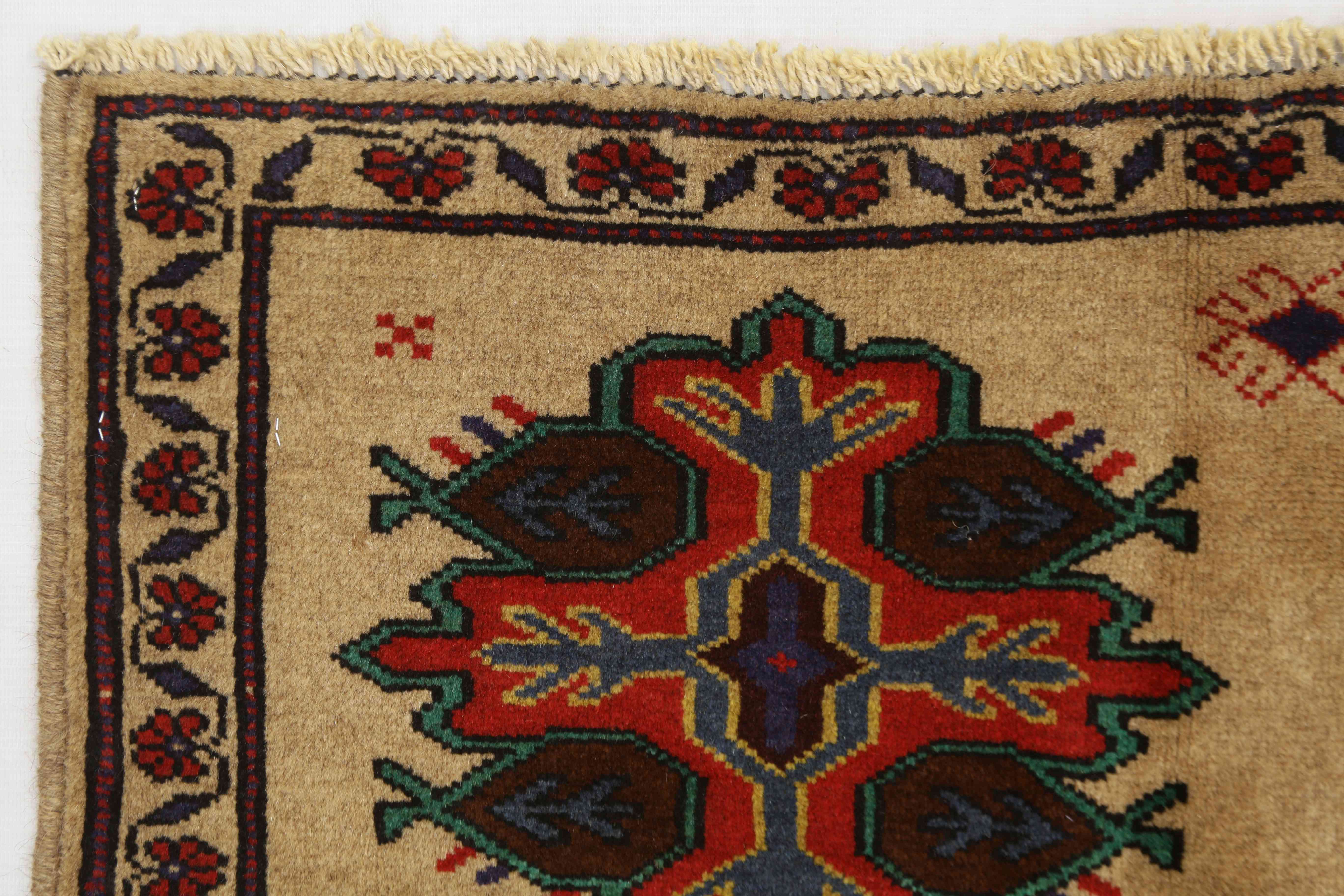 3' x 5'  Natural Handmade Adraskan Baluchi Afghan Rug Rectangular