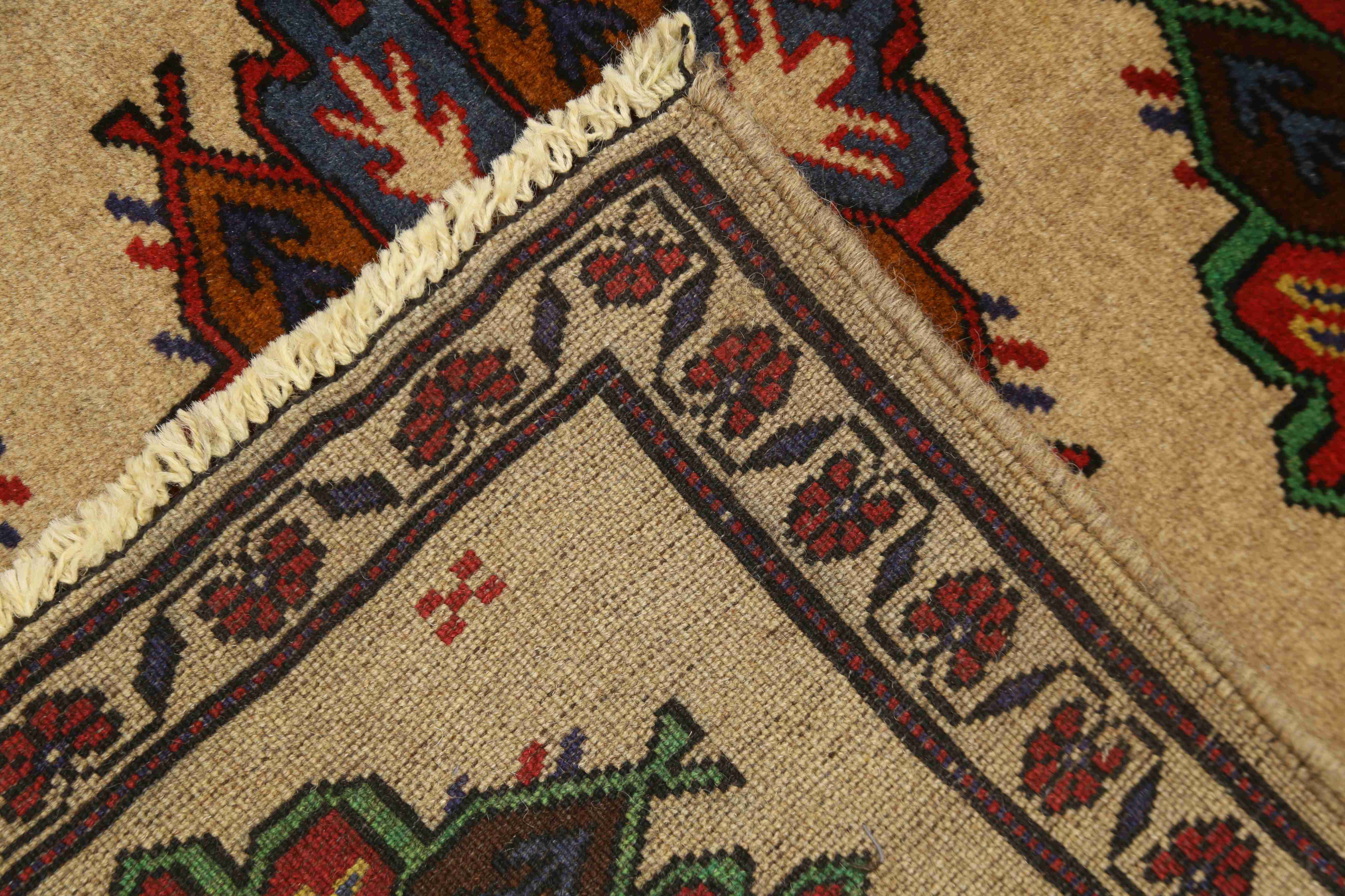 3' x 5'  Natural Handmade Adraskan Baluchi Afghan Rug Rectangular