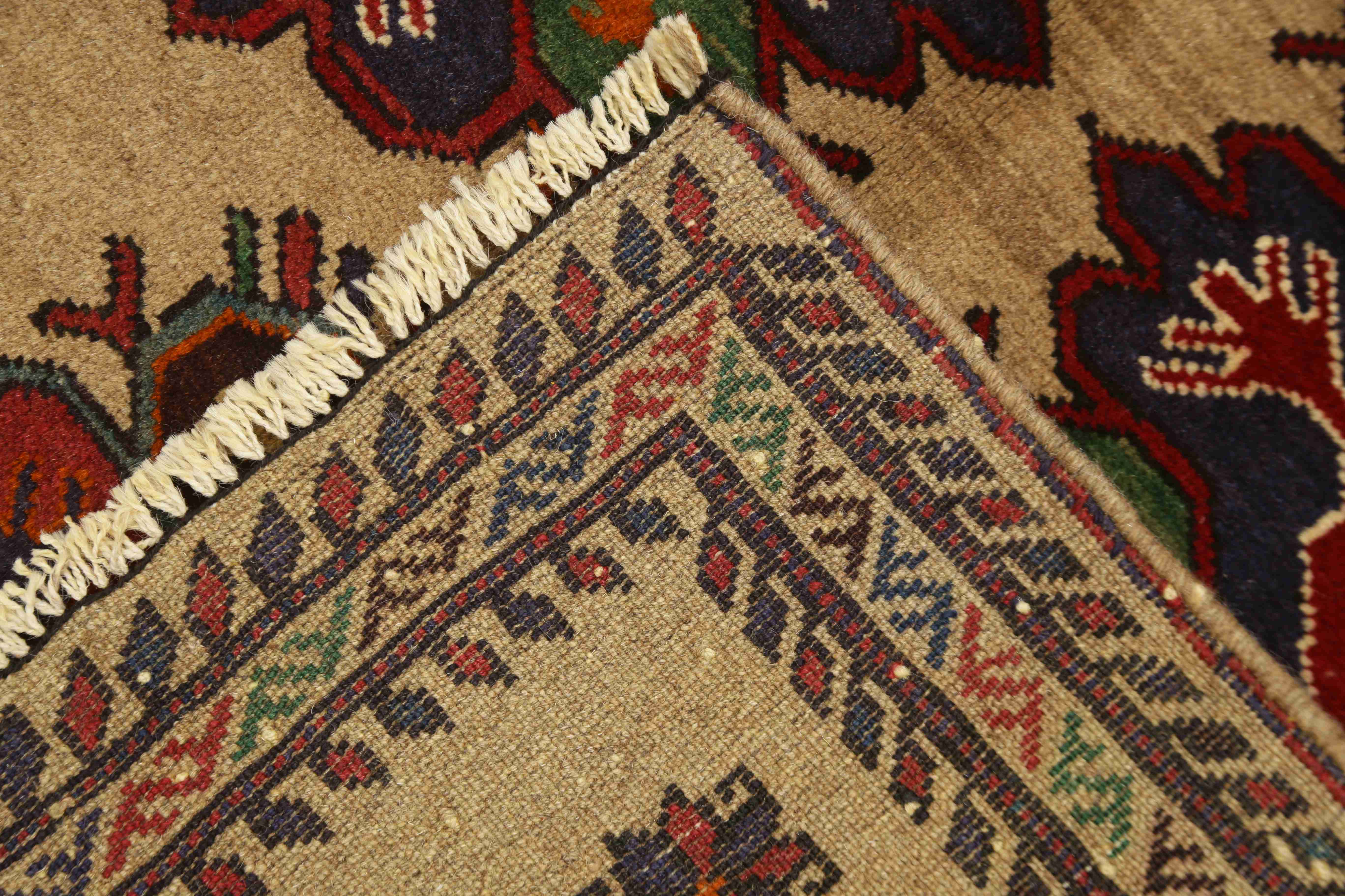 3' X 4'  Natural Handmade Adraskan Baluchi Afghan Rug Rectangular