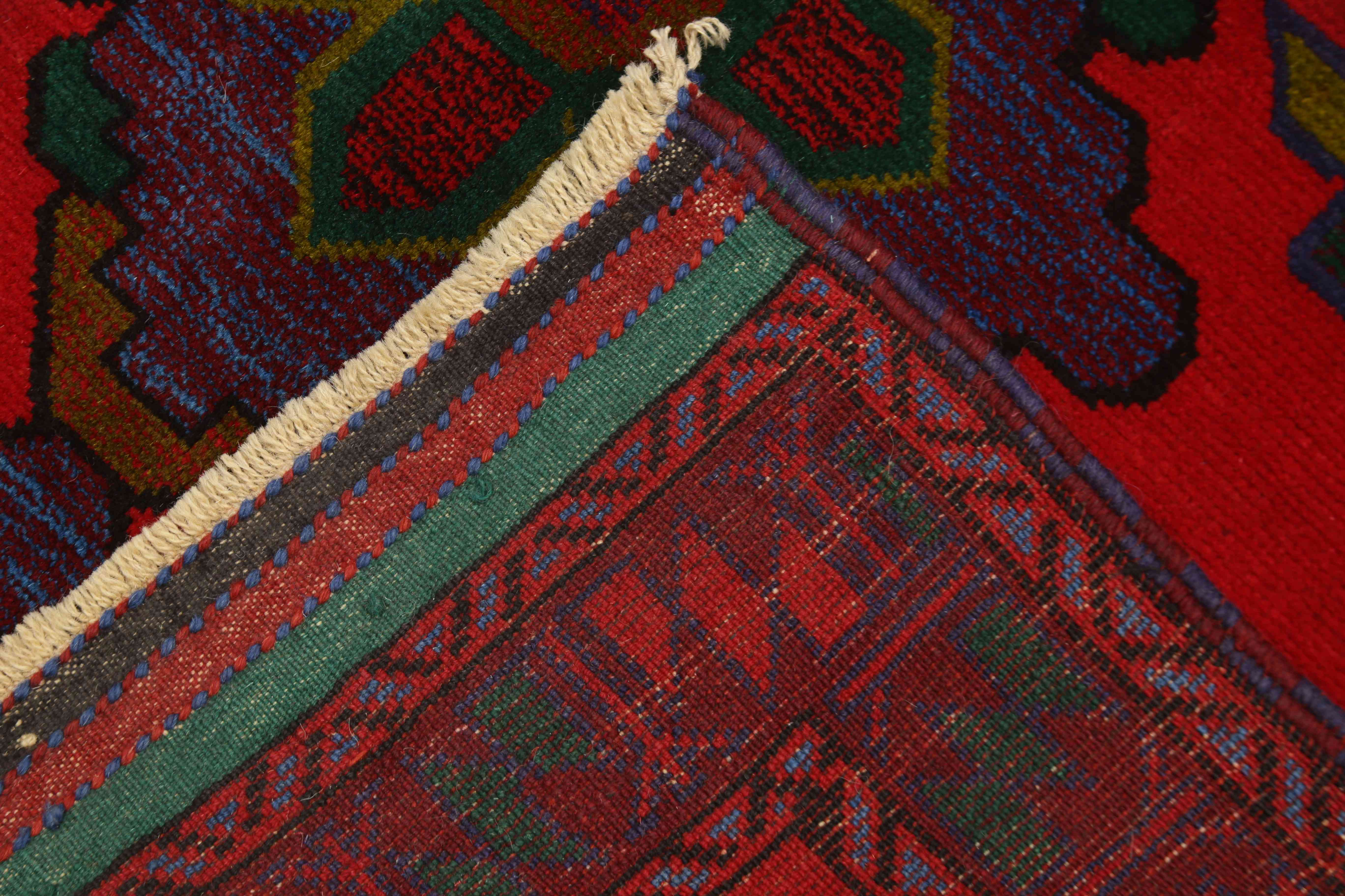 3' X 5'  Red Handmade Adraskan Baluchi Afghan Rug Rectangular
