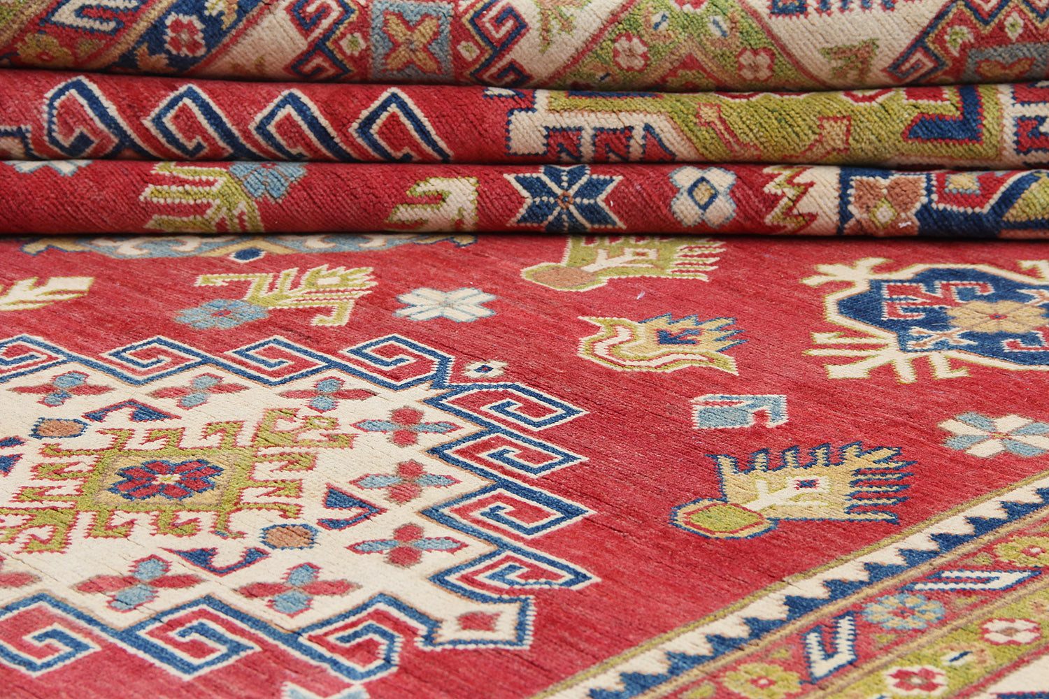 9' x 12'  Red Handmade KAZAK Rug Rectangular