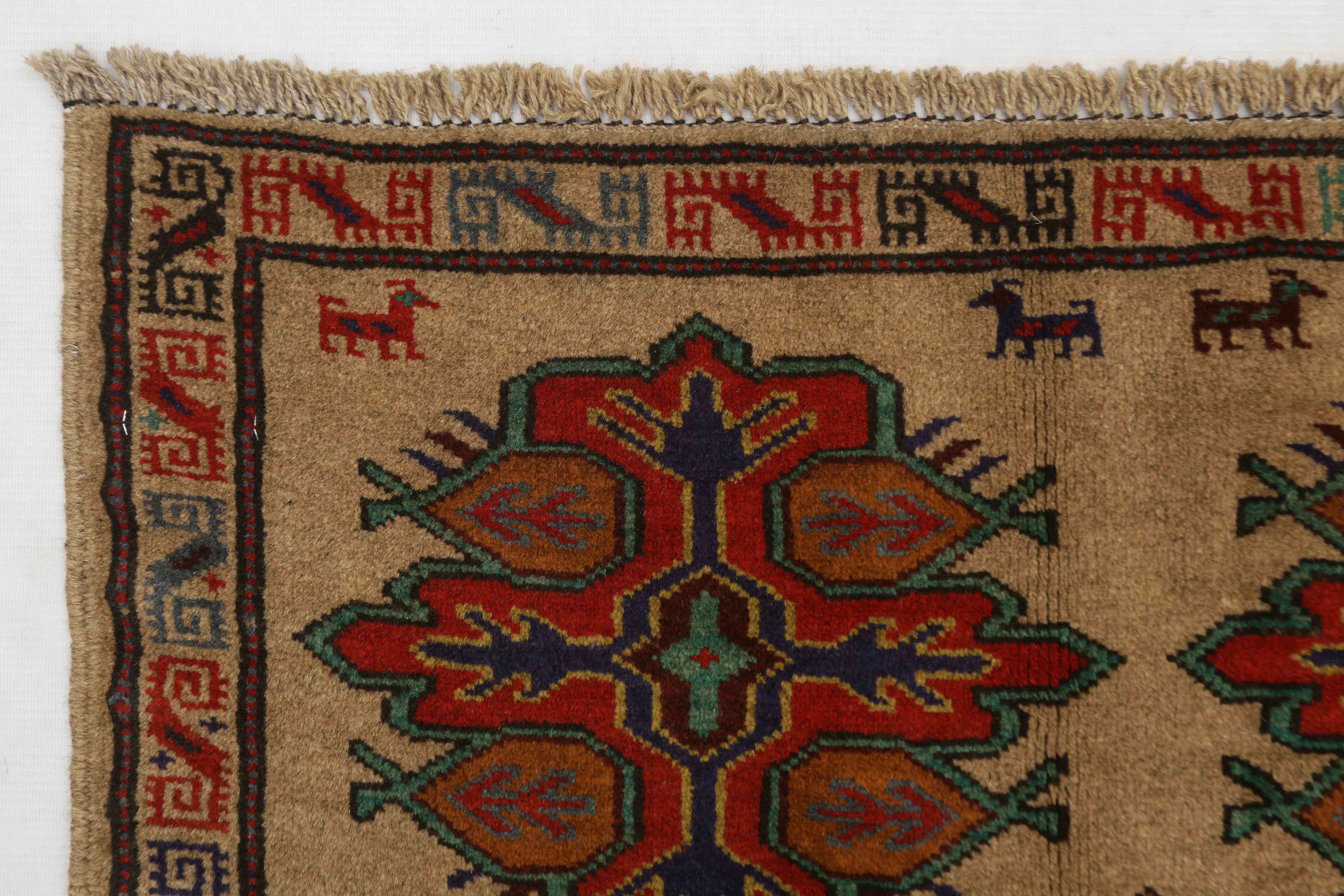 3' x 5'  Natural Handmade Adraskan Baluchi Afghan Rug Rectangular