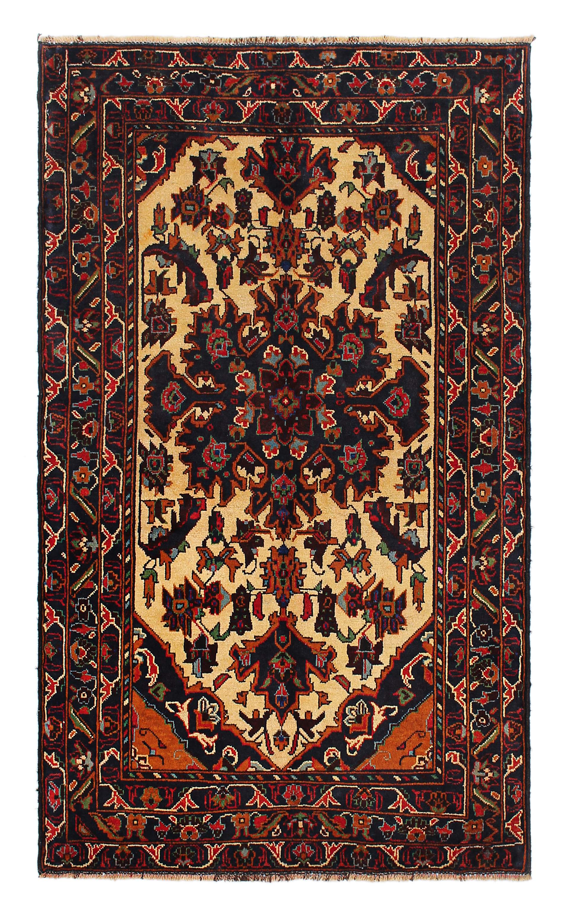 3' x 5'  Ivory Handmade Adraskan Baluchi Afghan Rug Rectangular