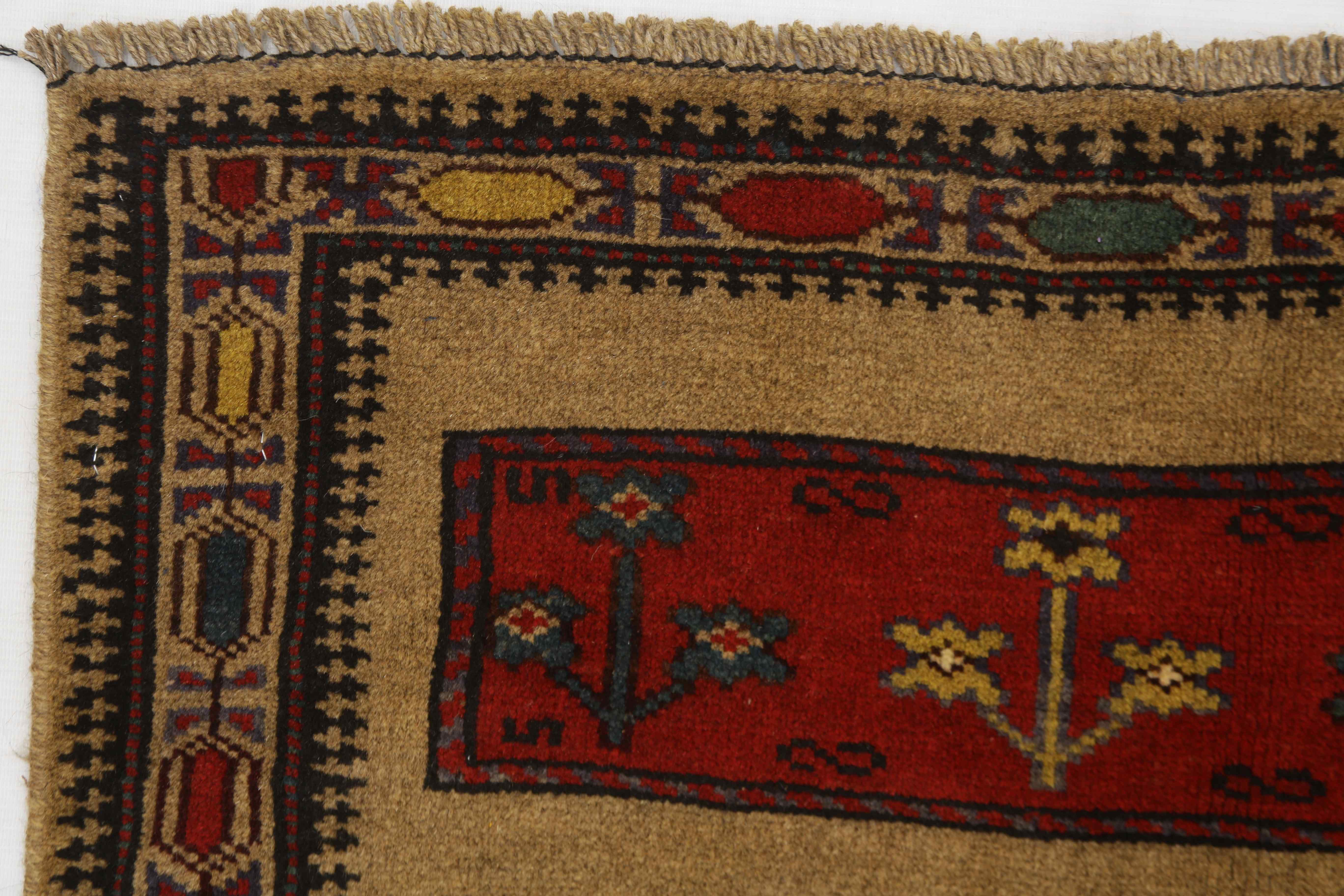 3' X 4'  Natural Handmade Adraskan Baluchi Afghan Rug Rectangular