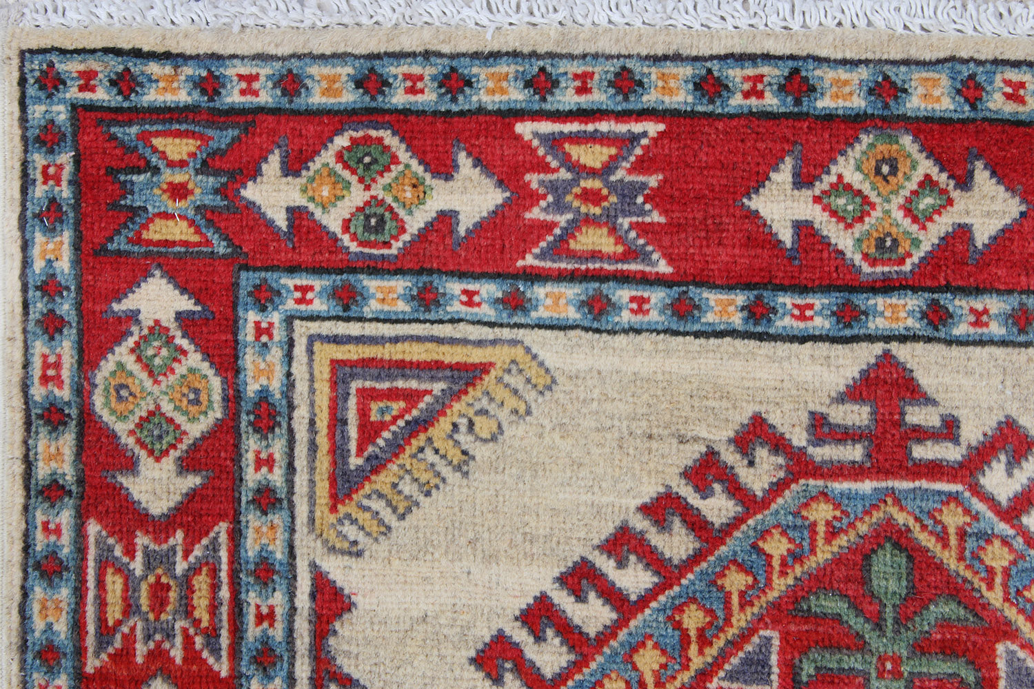 3' X 4'  Ivory Handmade KAZAK Rug Rectangular