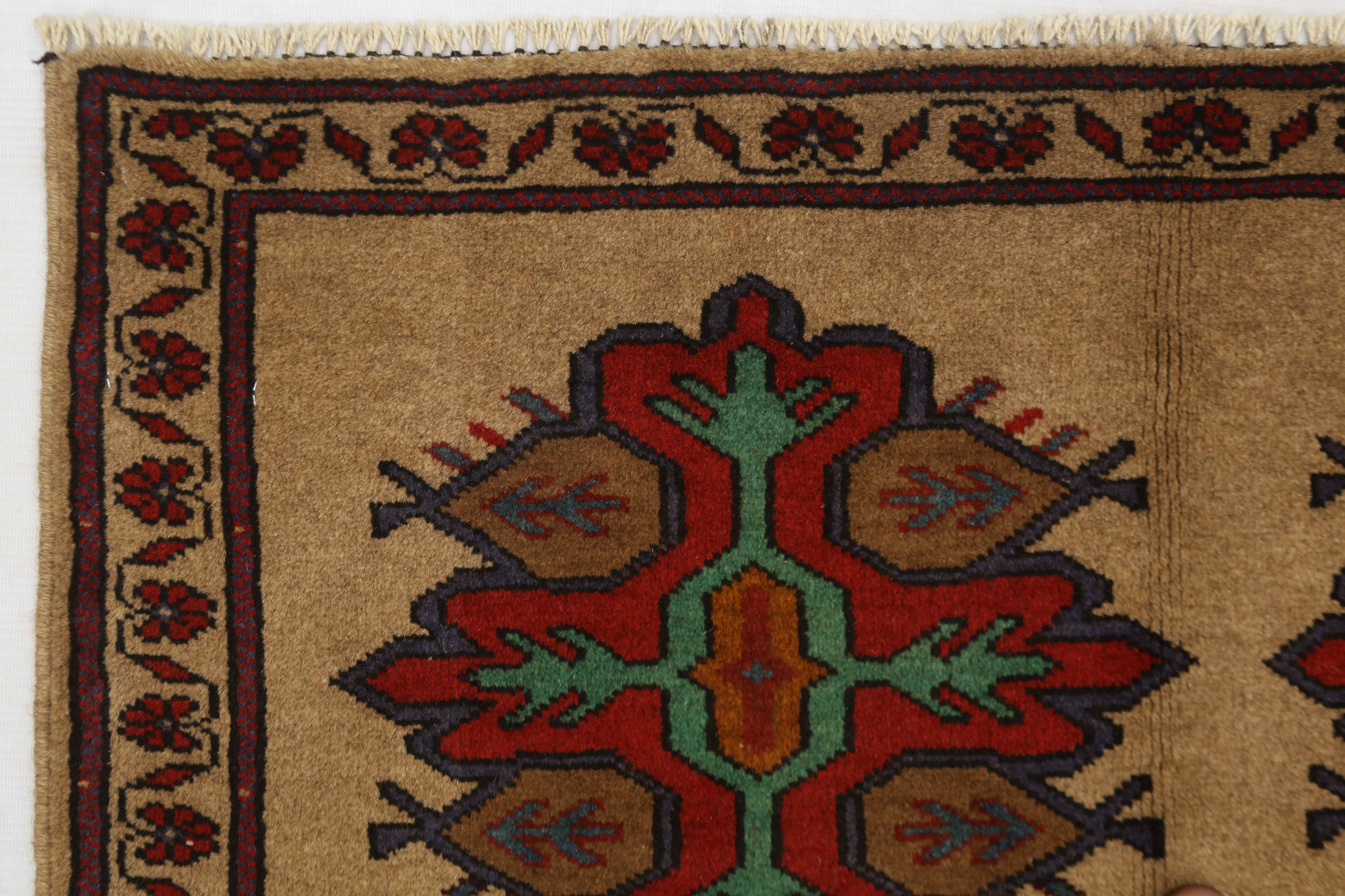 3' X 5'  Natural Handmade Adraskan Baluchi Afghan Rug Rectangular