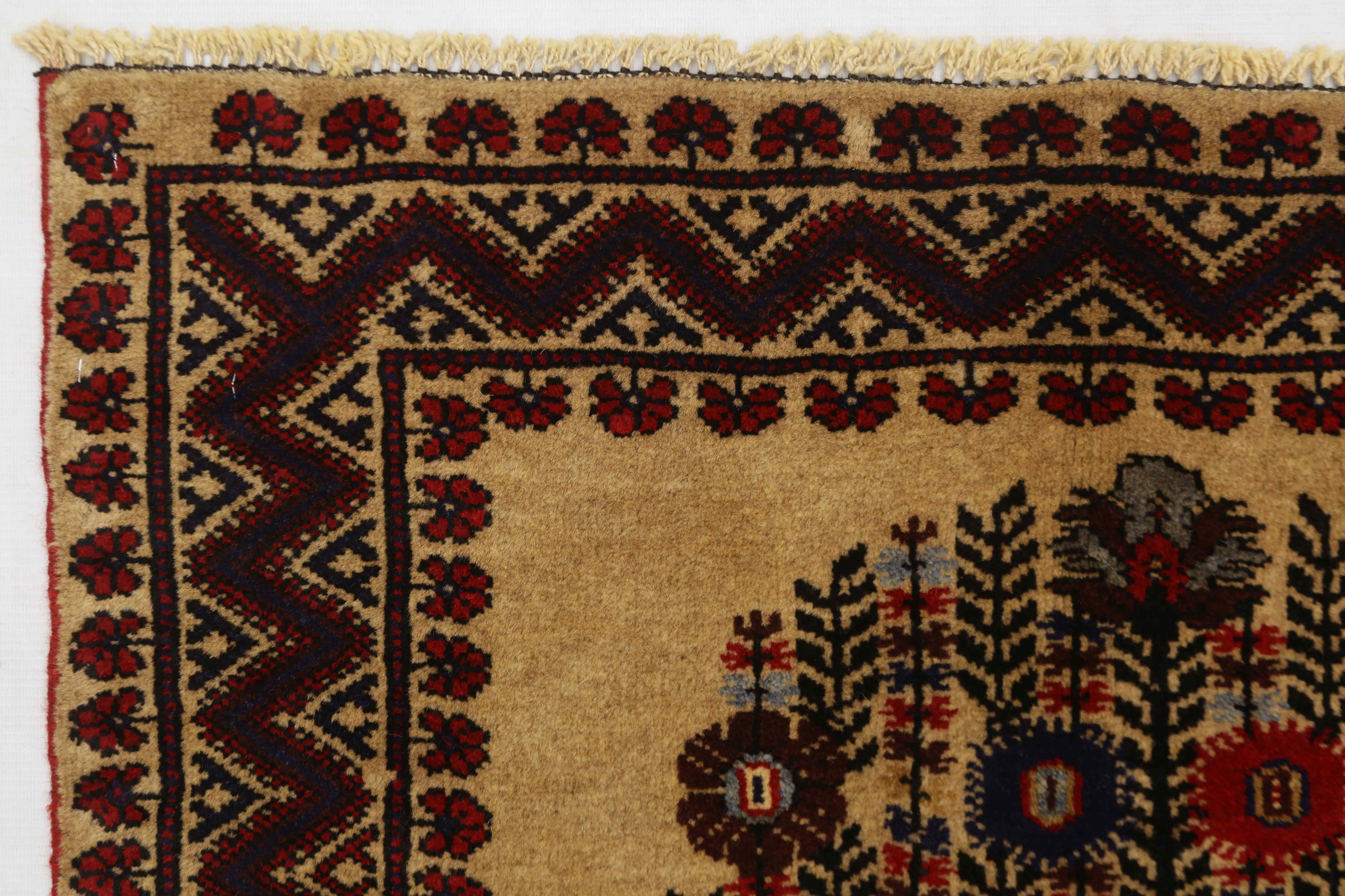 3' x 5'  Natural Handmade Adraskan Baluchi Afghan Rug Rectangular