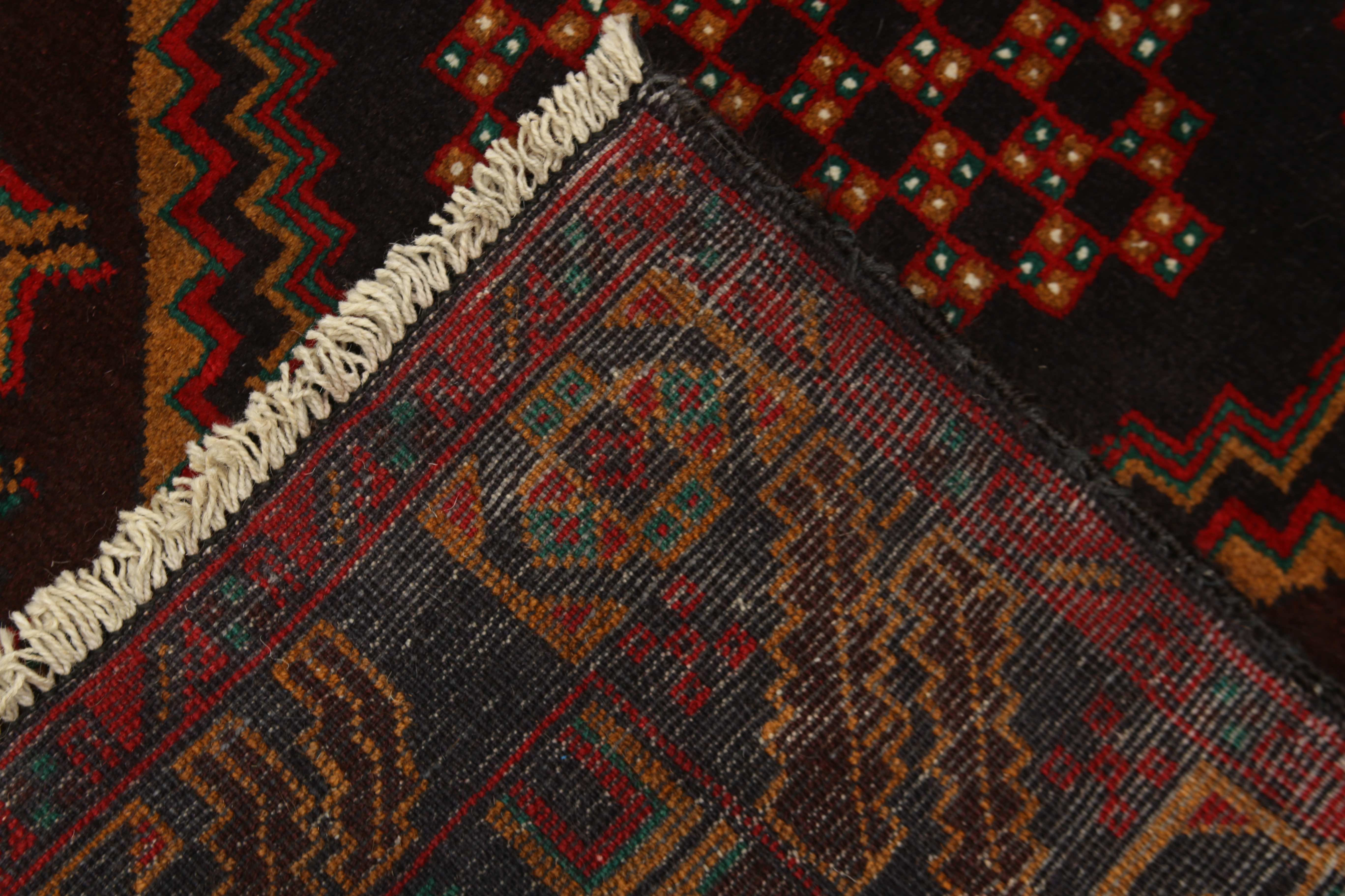 3' x 5'  Brown Handmade Adraskan Baluchi Afghan Rug Rectangular