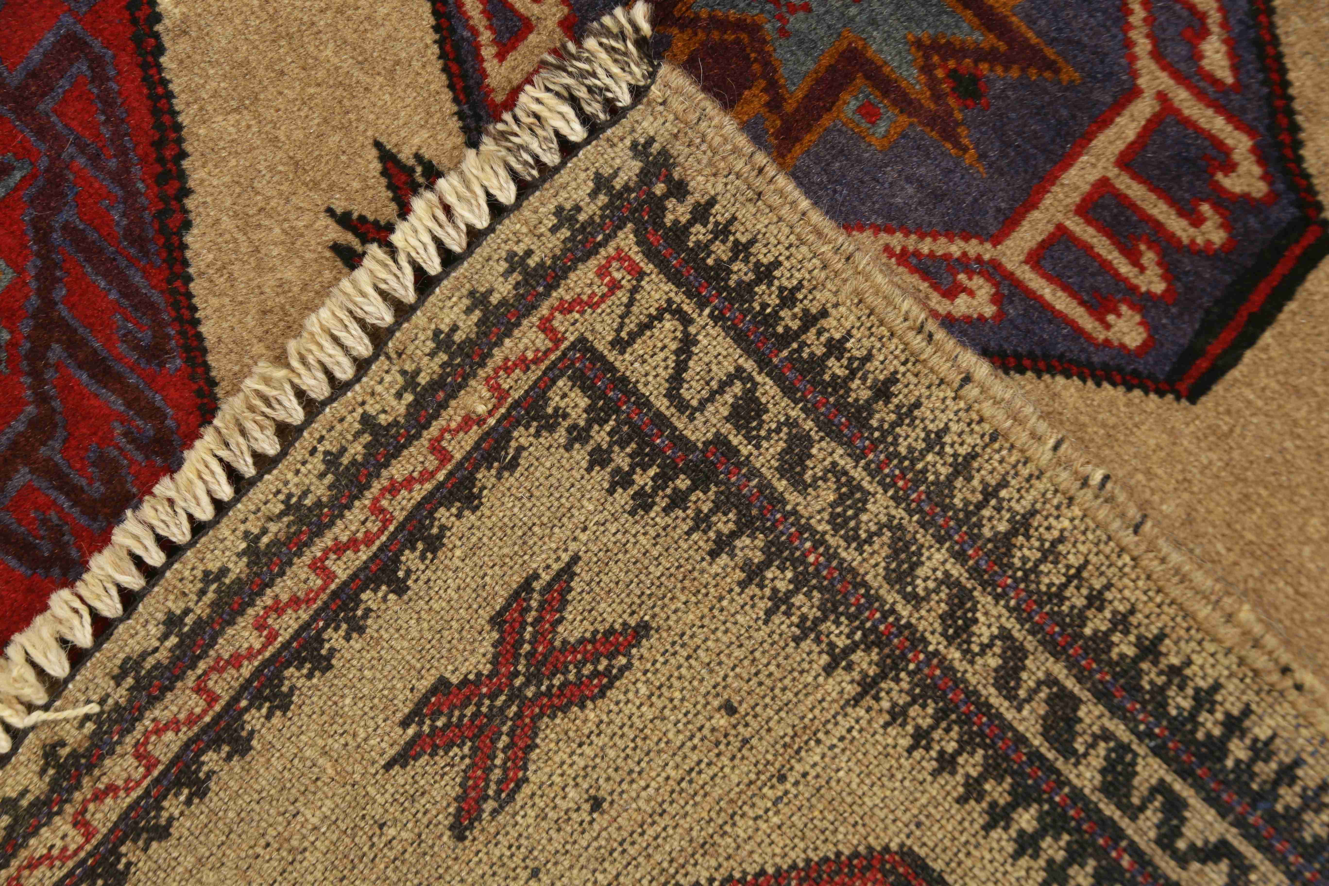 3' x 5'  Natural Handmade Adraskan Baluchi Afghan Rug Rectangular