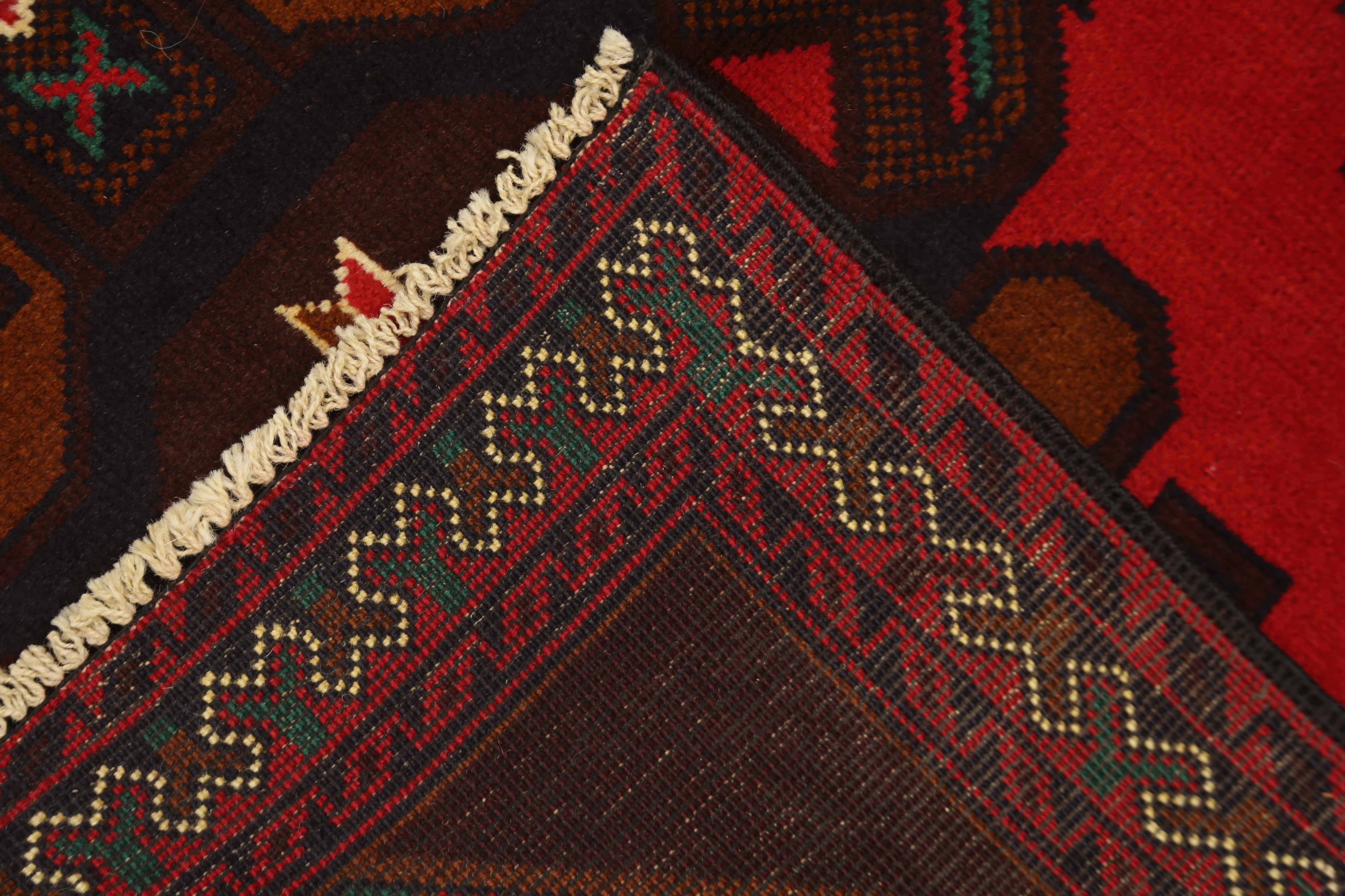 3' x 5'  Red Handmade Adraskan Baluchi Afghan Rug Rectangular