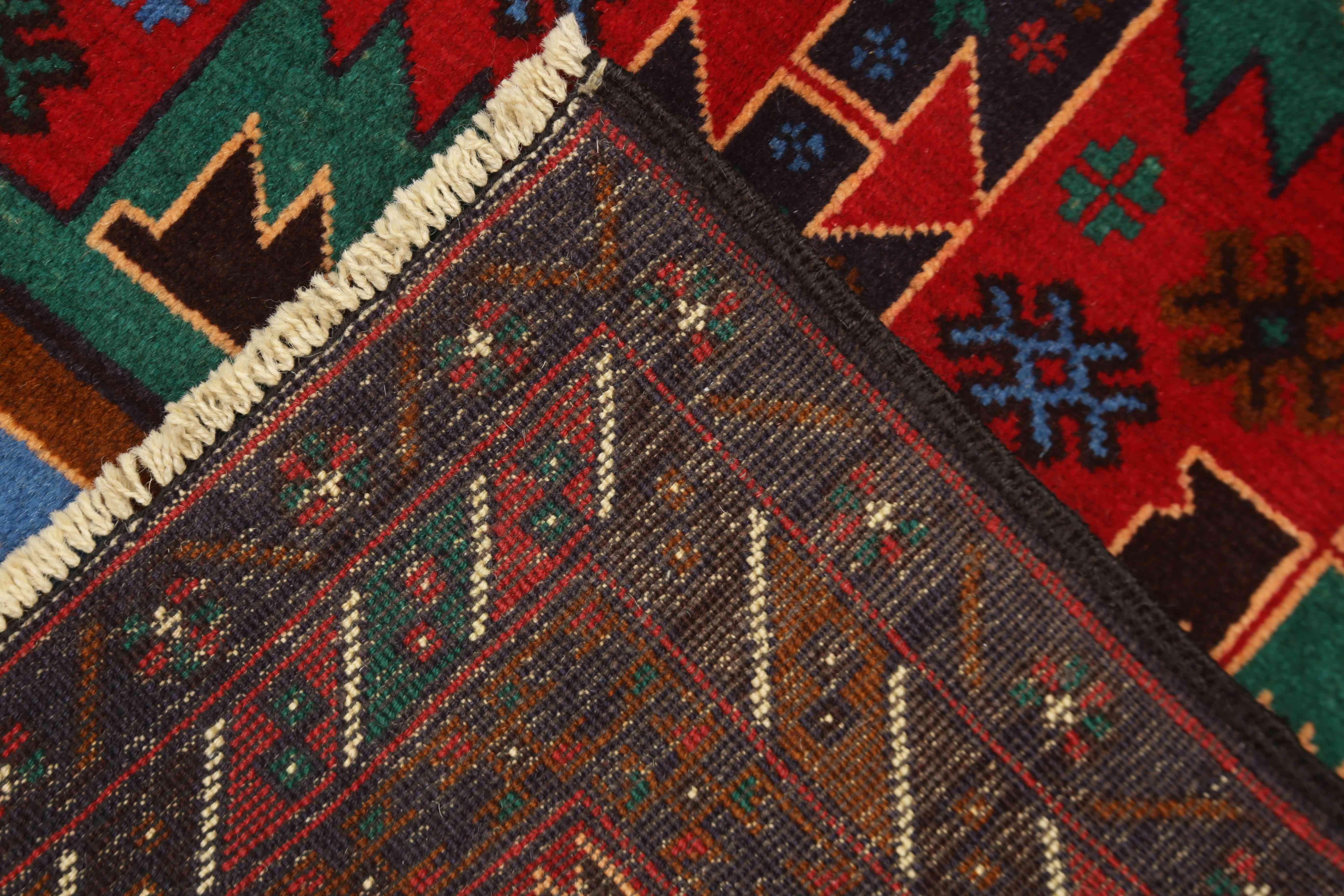 3' x 5'  Red Handmade Adraskan Baluchi Afghan Rug Rectangular