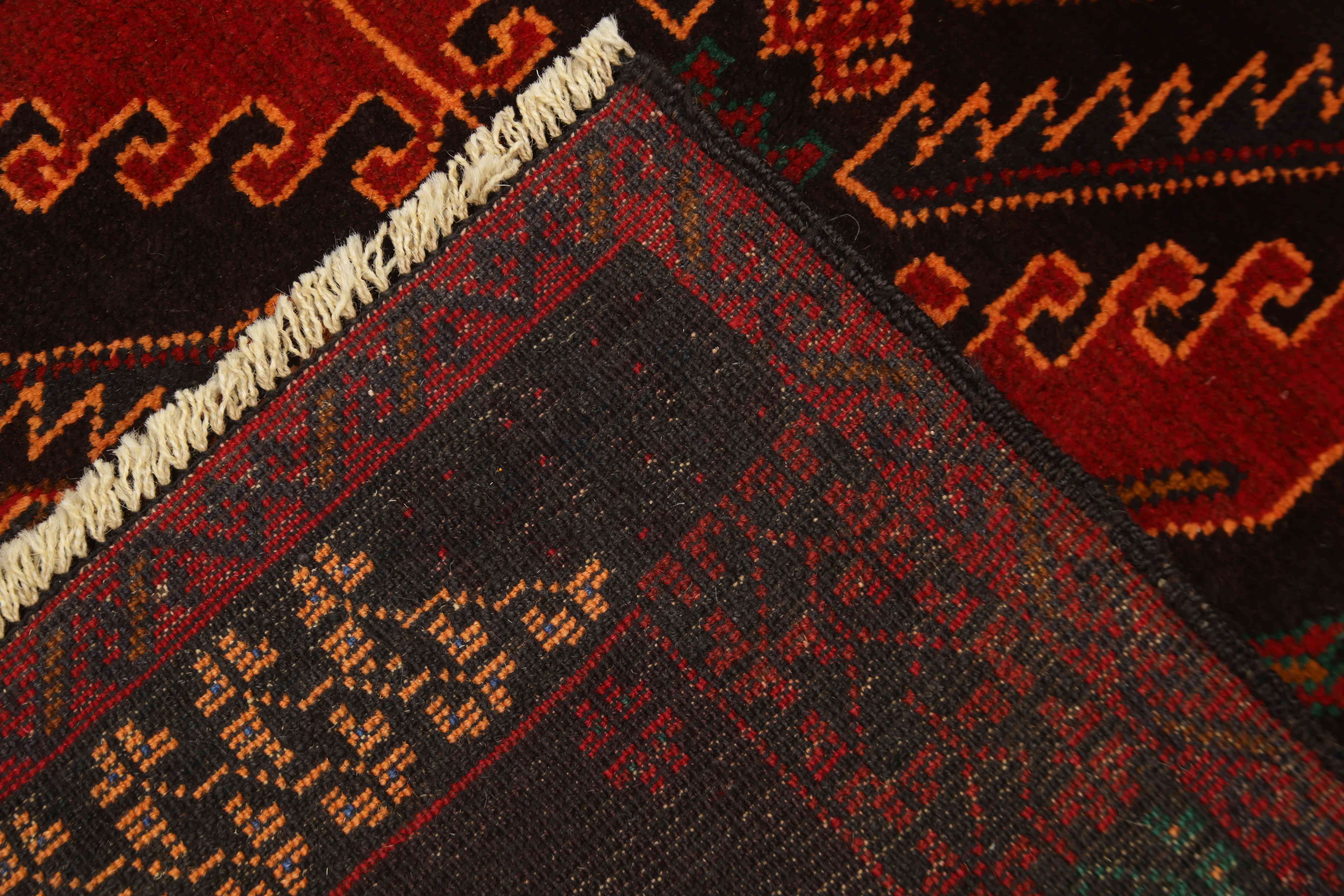 3' X 5'  Brown Handmade Adraskan Baluchi Afghan Rug Rectangular