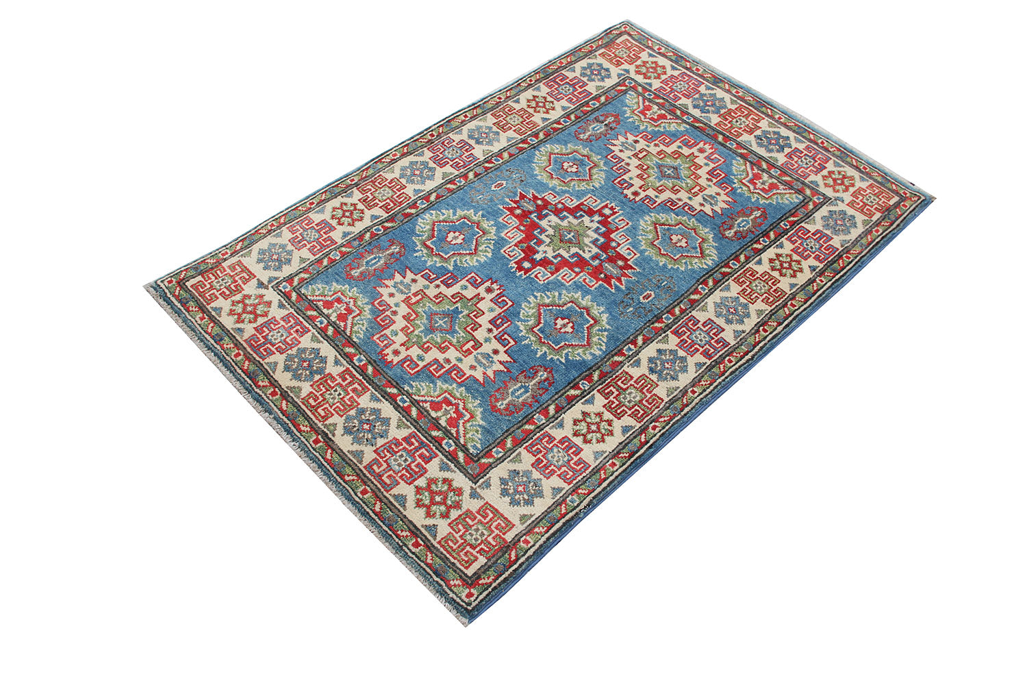 3' x 3'  Blue Handmade KAZAK Rug Square