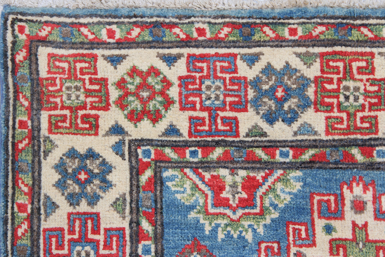 3' x 3'  Blue Handmade KAZAK Rug Square