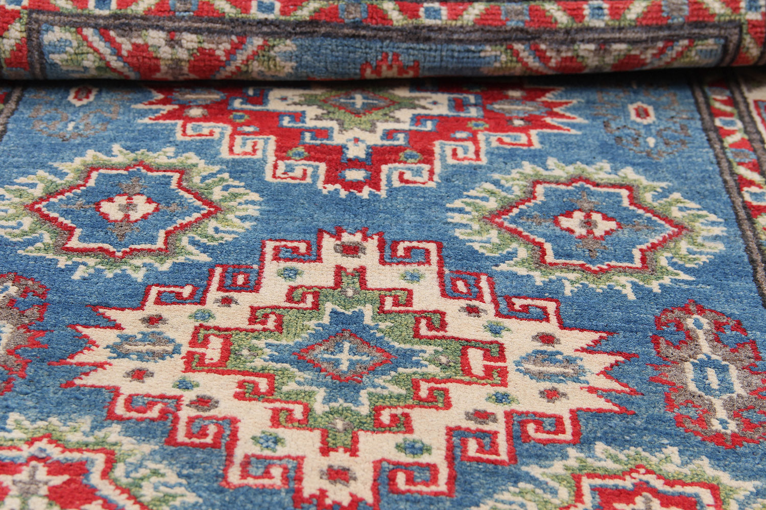 3' x 3'  Blue Handmade KAZAK Rug Square