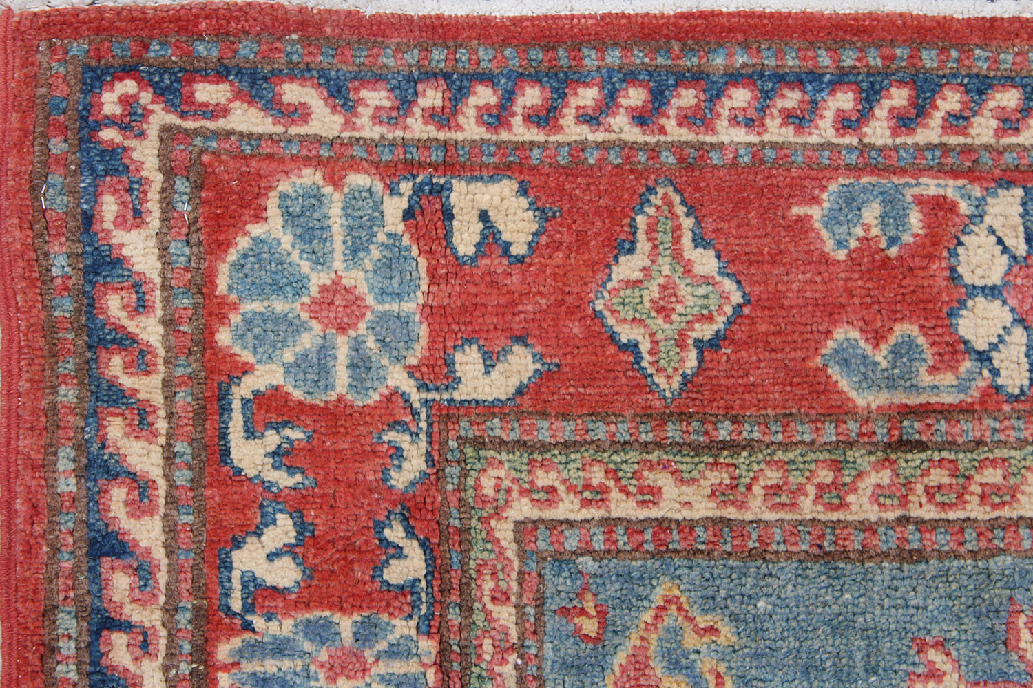 3' 3" X 3' 3''  Blue Handmade KAZAK Rug Square