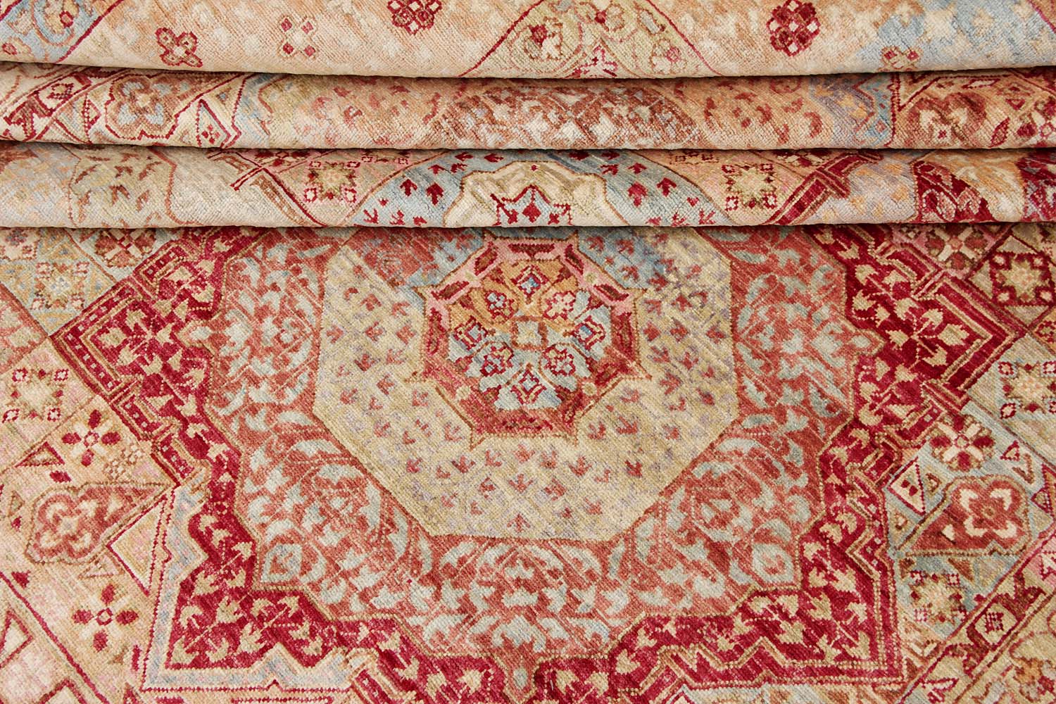 Mamluk Persian Hand Knotted Wool Rug Multicolor 9' x 12'