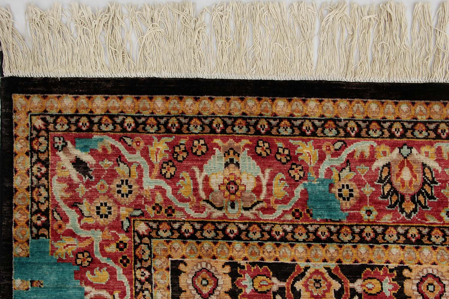 Mamluk Persian Hand Knotted Wool Rug Black 9' x 12'