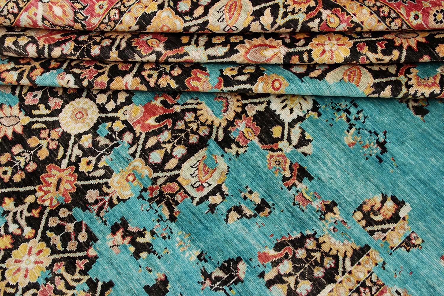 Mamluk Persian Hand Knotted Wool Rug Black 9' x 12'