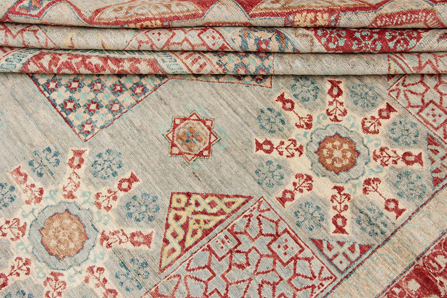 Mamluk Persian Hand Knotted Wool Rug Gray 9' x 12'