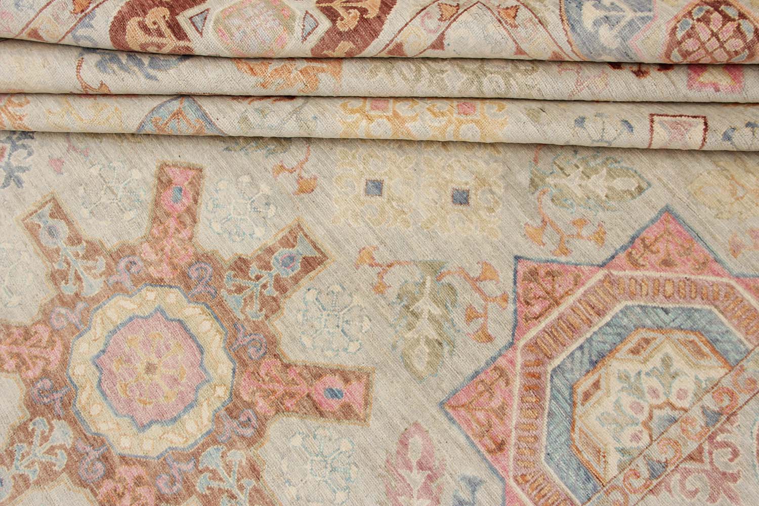 Mamluk Persian Hand Knotted Wool Rug Gray 9' x 12'