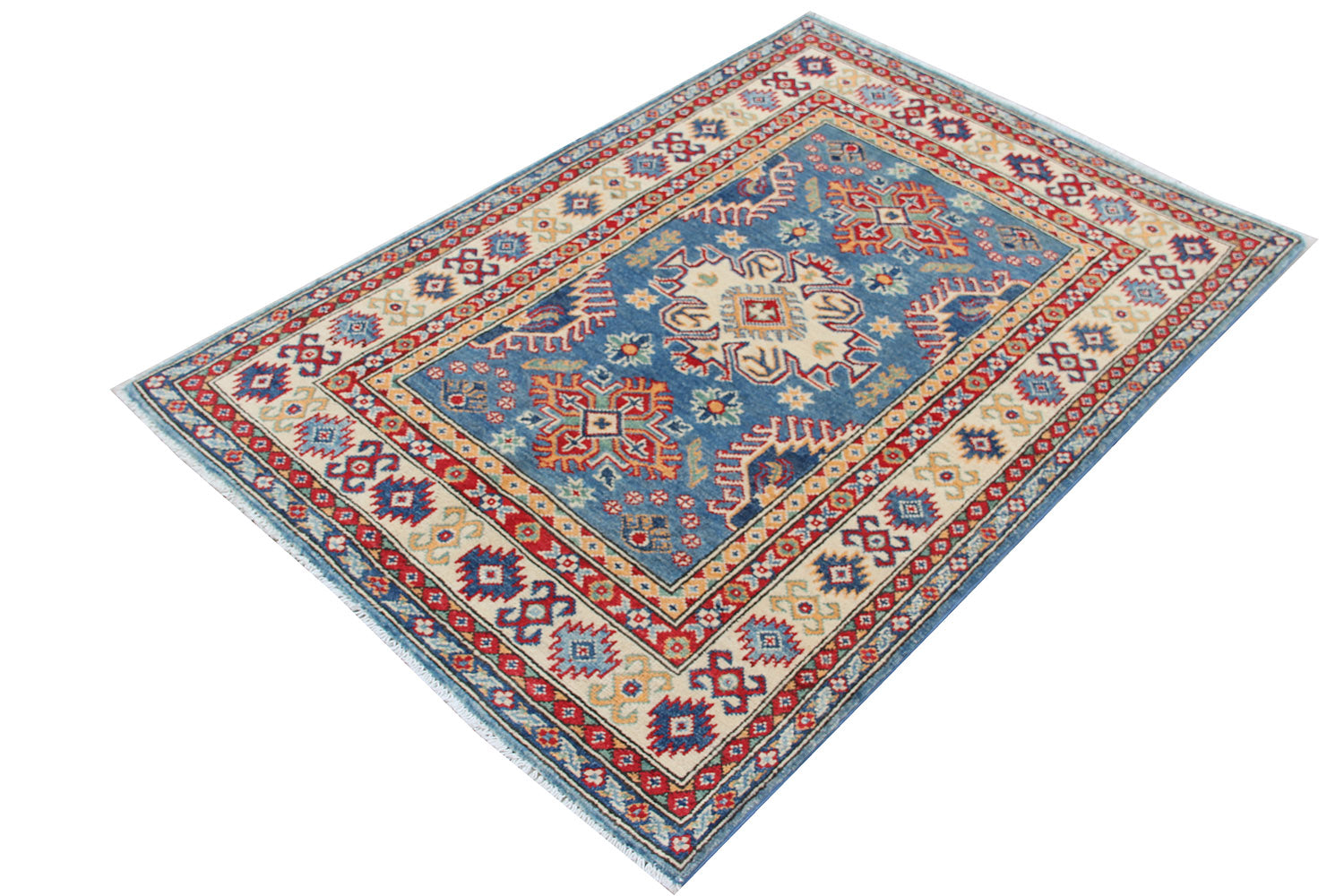 3' X 5'  Blue Handmade KAZAK Rug Rectangular