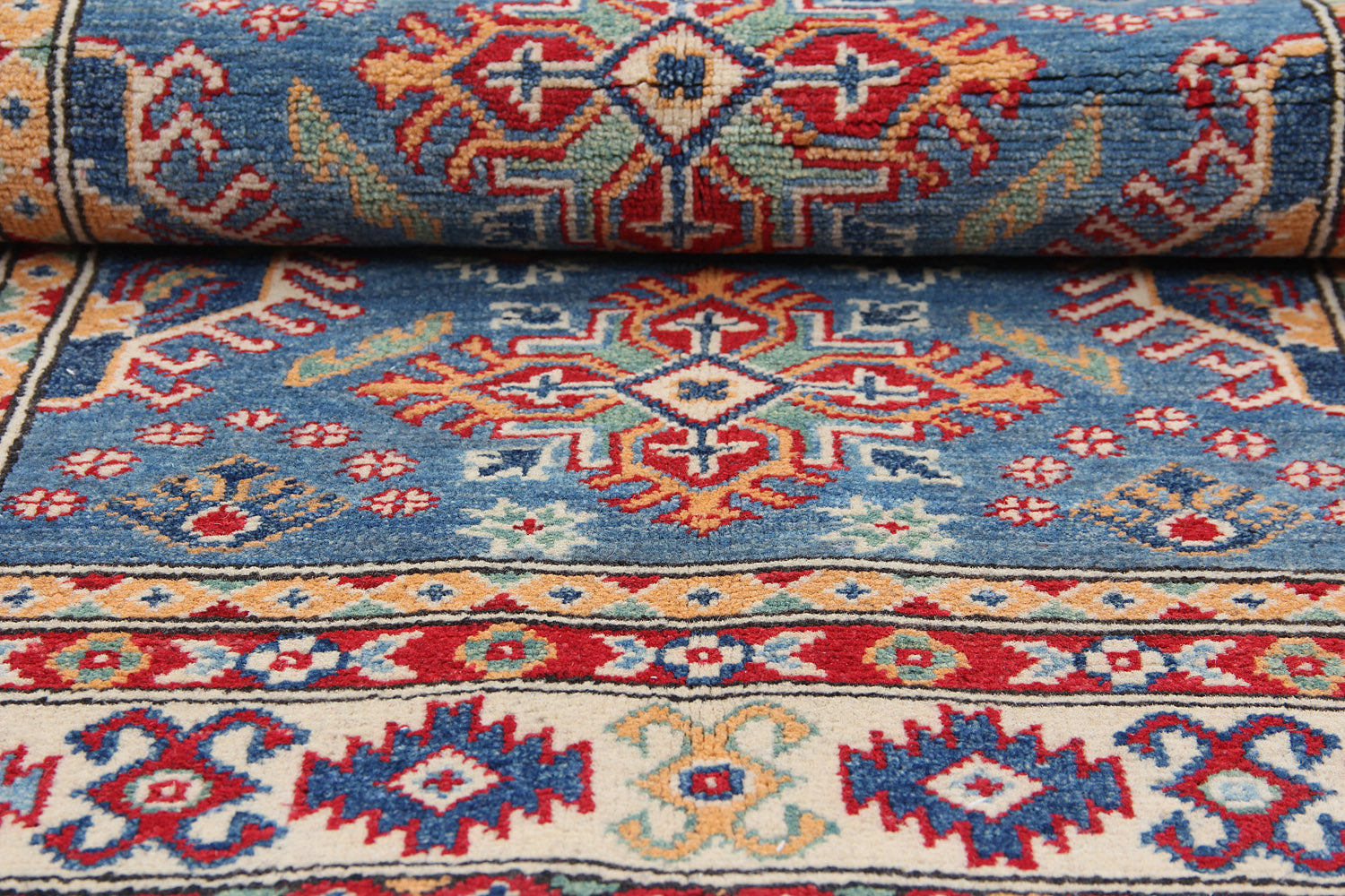 3' X 5'  Blue Handmade KAZAK Rug Rectangular