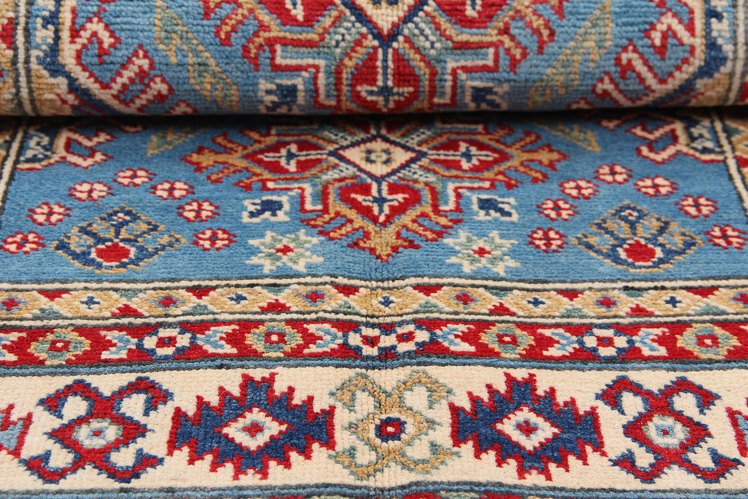 3' X 5'  Blue Handmade KAZAK Rug Rectangular