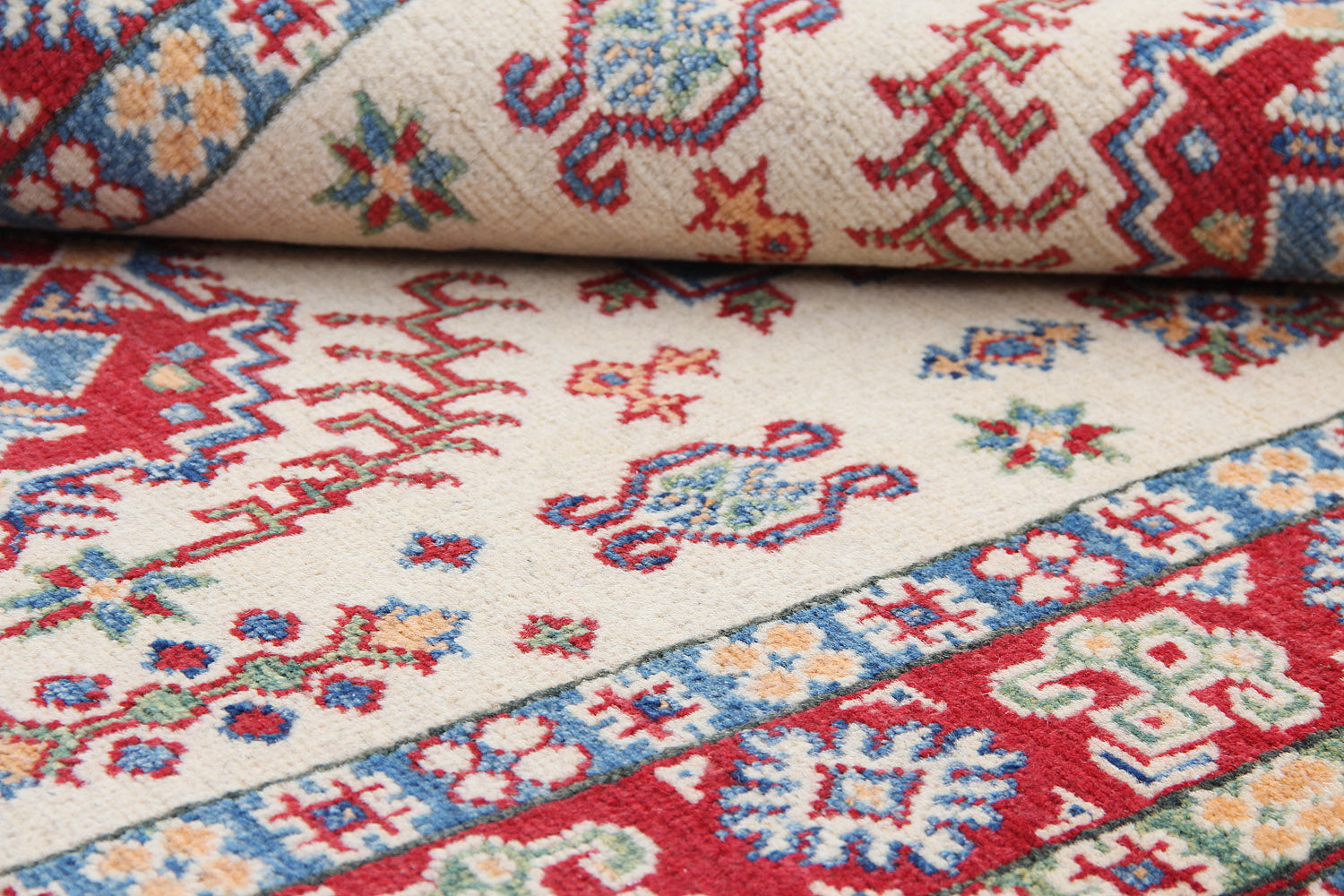 3' X 5'  Ivory Handmade KAZAK Rug Rectangular