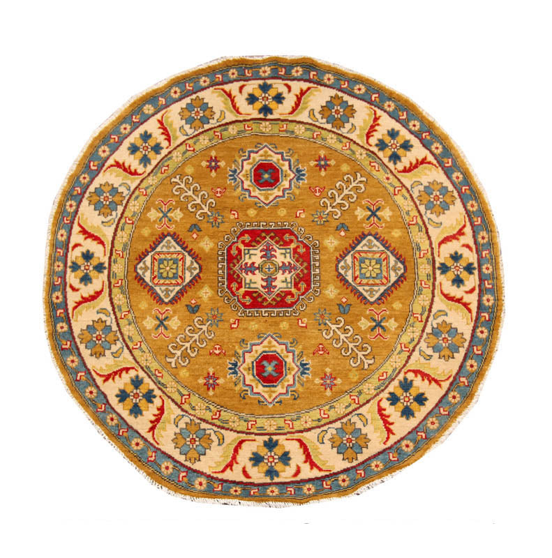 5' X 5'  Golden Handmade KAZAK Rug Square