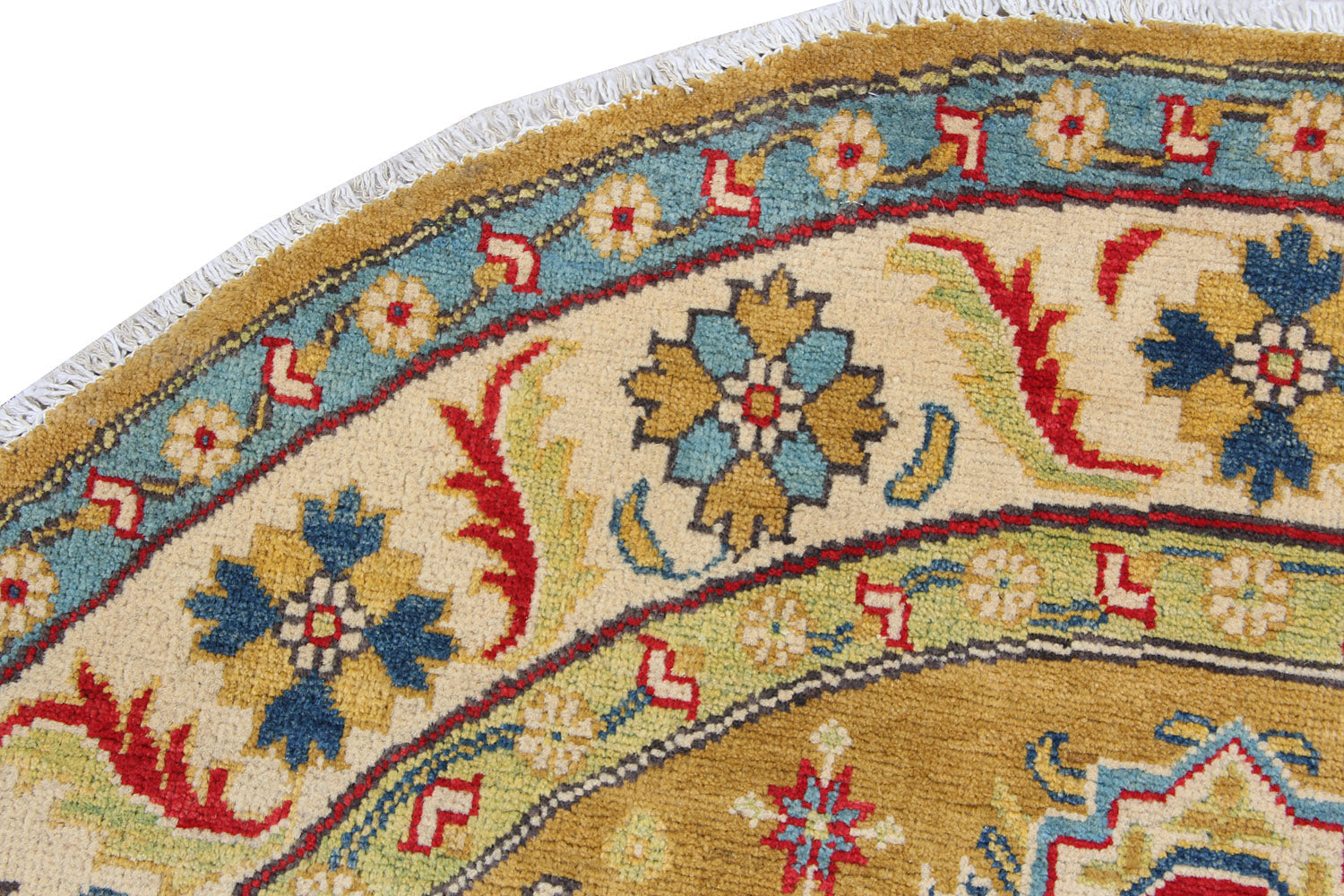 5' X 5'  Golden Handmade KAZAK Rug Square