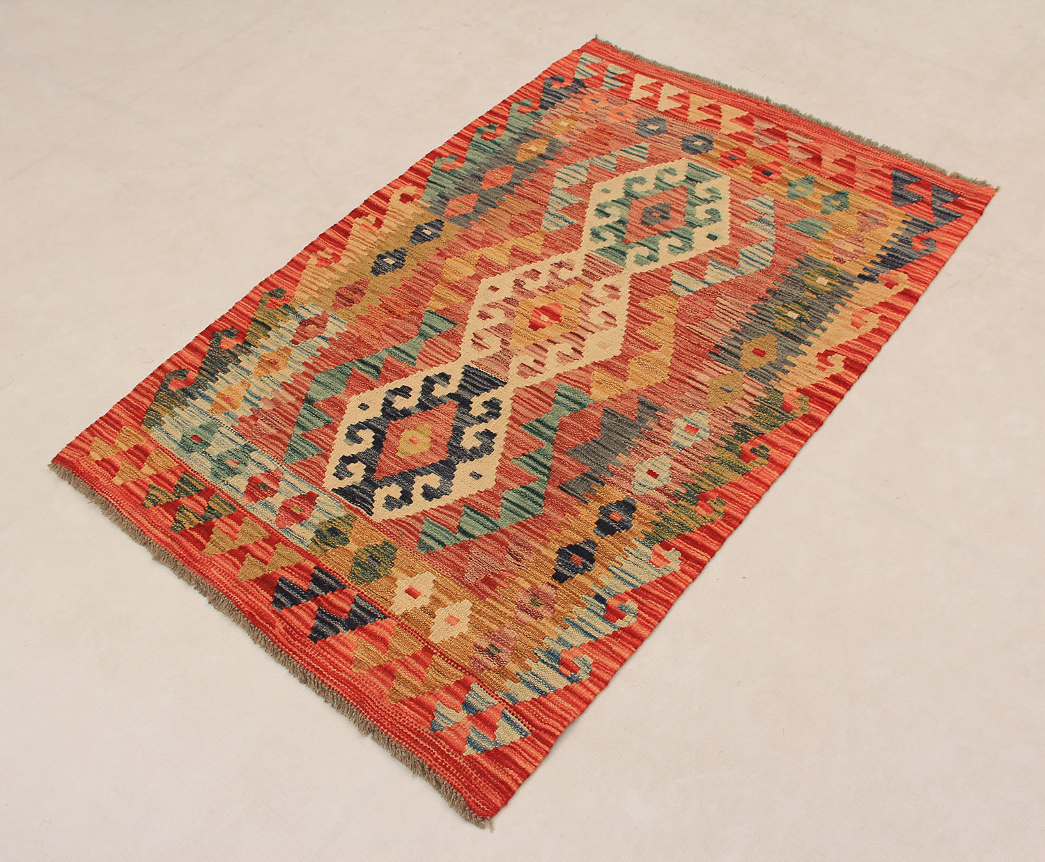 3' X 4'  Multy Handmade Veggie Dye Kilim Rug Rectangular