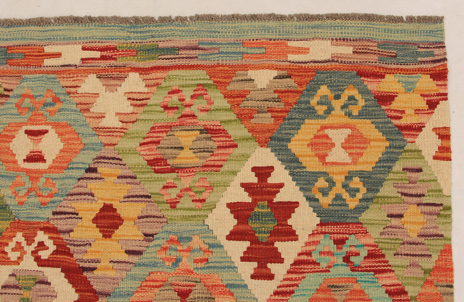 6' 6"X 10'  Multy Handmade Veggie Dye Kilim Rug Rectangular