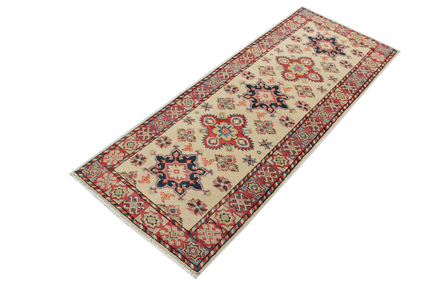 2' X 5'  Ivory Handmade KAZAK Rug Rectangular