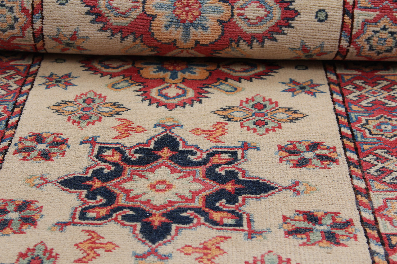 2' X 5'  Ivory Handmade KAZAK Rug Rectangular